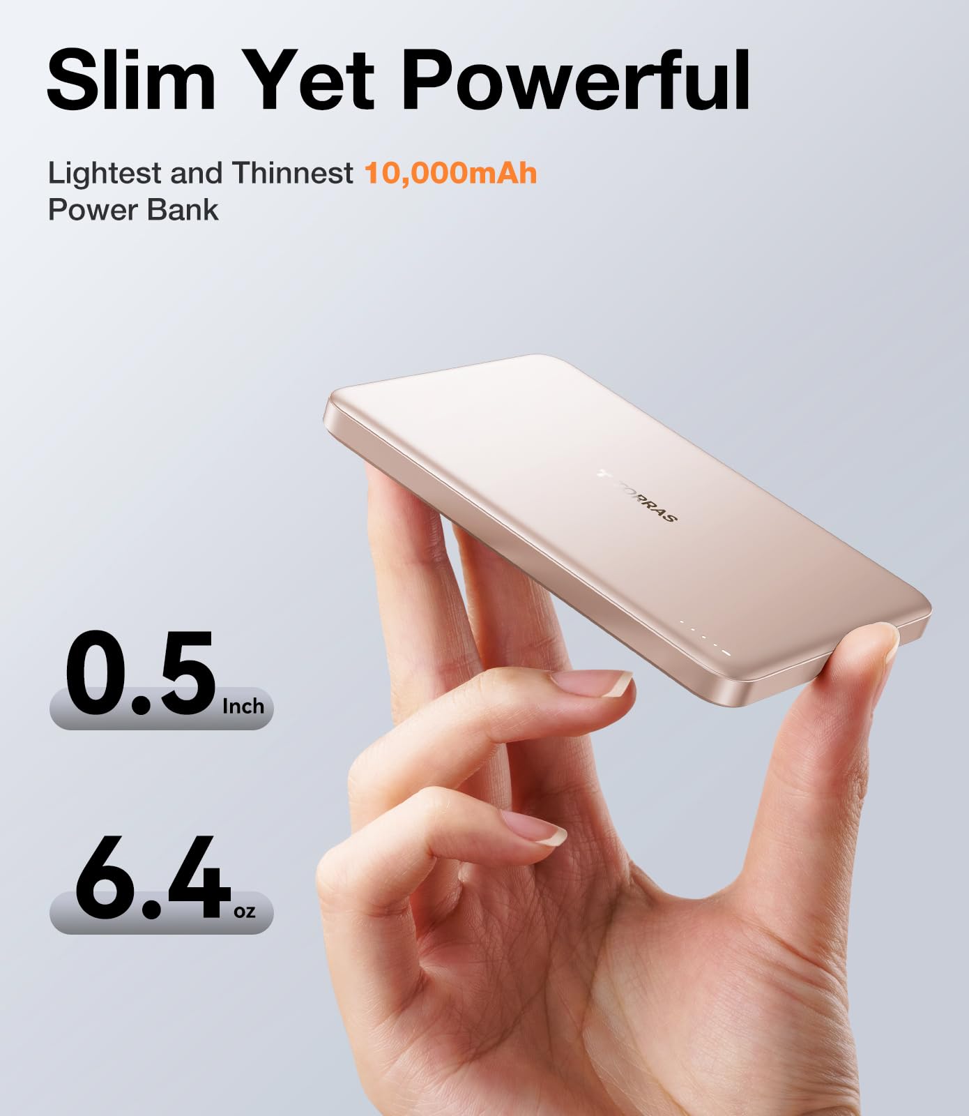 Torras Minimag Power Bank,Ultra Slim 10,000Mah Magnetic Wireless Portable Charger, 22.5W Fast Charging Battery Pack With Usb C C