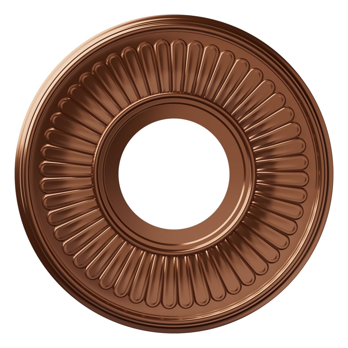 Ekena Millwork 10OD x 3 1/2ID x 3/4P Berkshire Thermoformed PVC Ceiling Medallion (Fits Canopies up to 4 1/2), Bright Coat Dark 