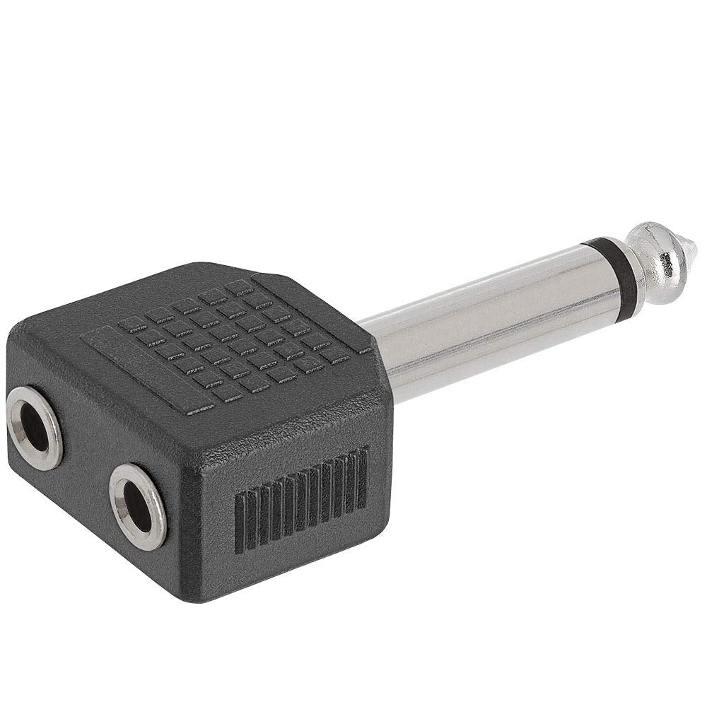 Cmple - 6.35Mm Mono Plug To 2X3.5Mm Mono Jack Adapter