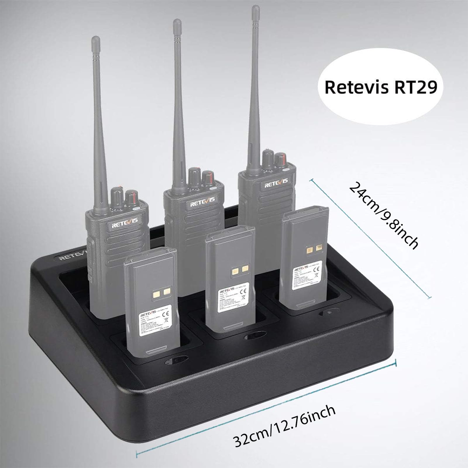 Retevis Rt29 Ailunce Hd1 Walkie Talkie Six Way Charger, Practical Multi Charger Compatible With Retevis Rt29 Rb23 Ailunce Hd1 Two Way Radio (1 Pack)