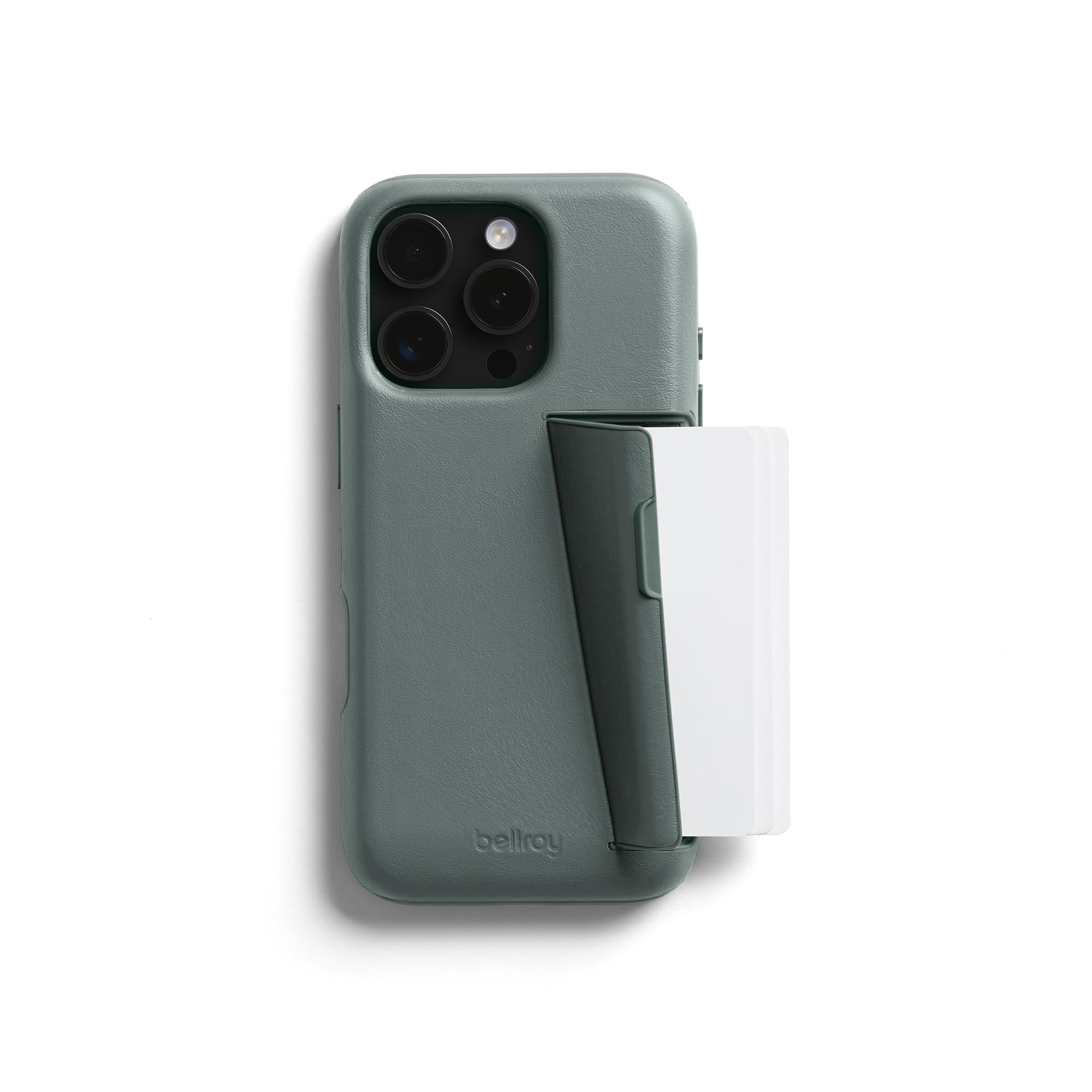 Bellroy Phone Case - 3 Card for iPhone 16 Pro (Leather iPhone case, Phone Wallet) - Agave