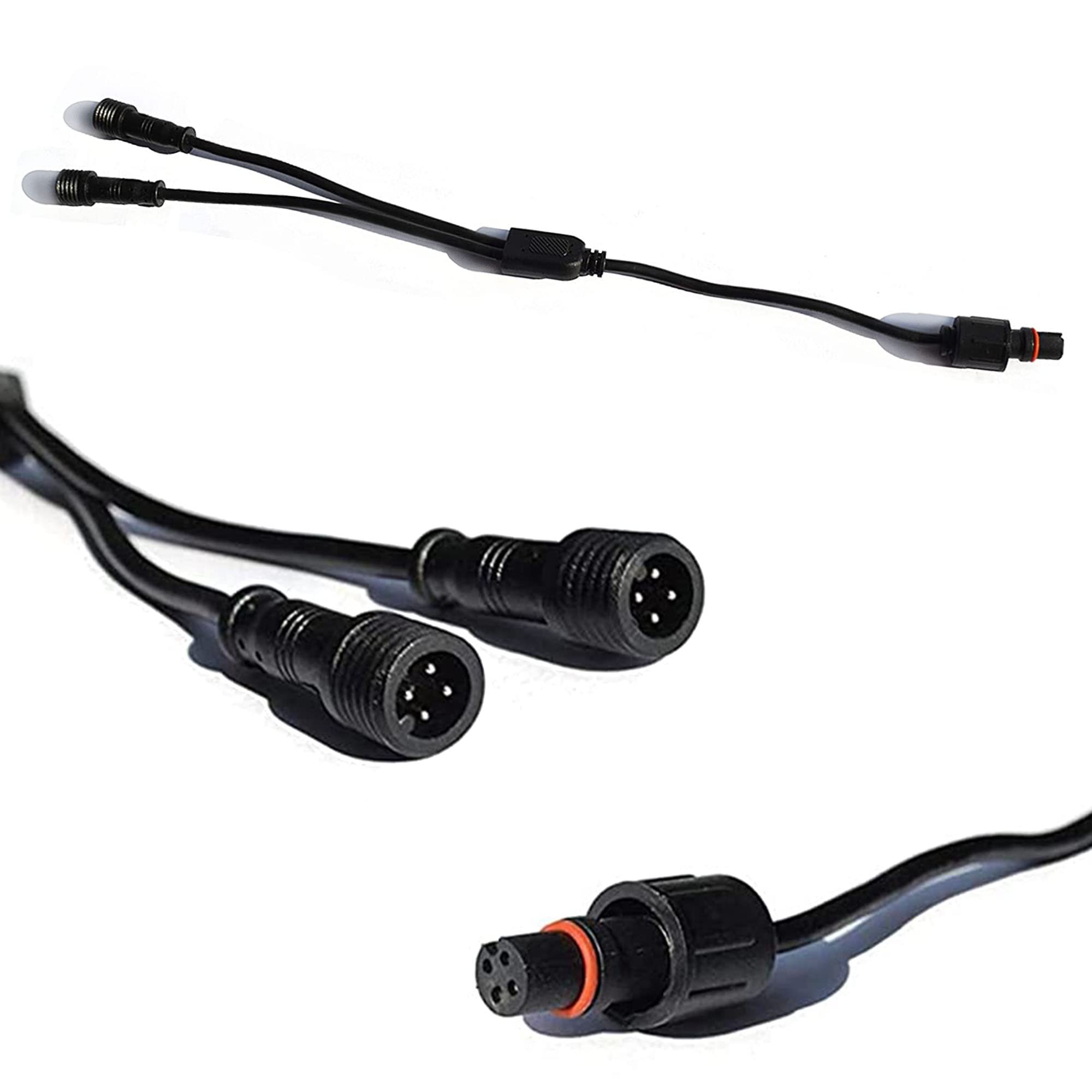 Nbwdy Waterproof 1 2 Y Extension Cable Wire Cord Set For Neon Led Boat Drain Plug Underwater Light, Rock Light