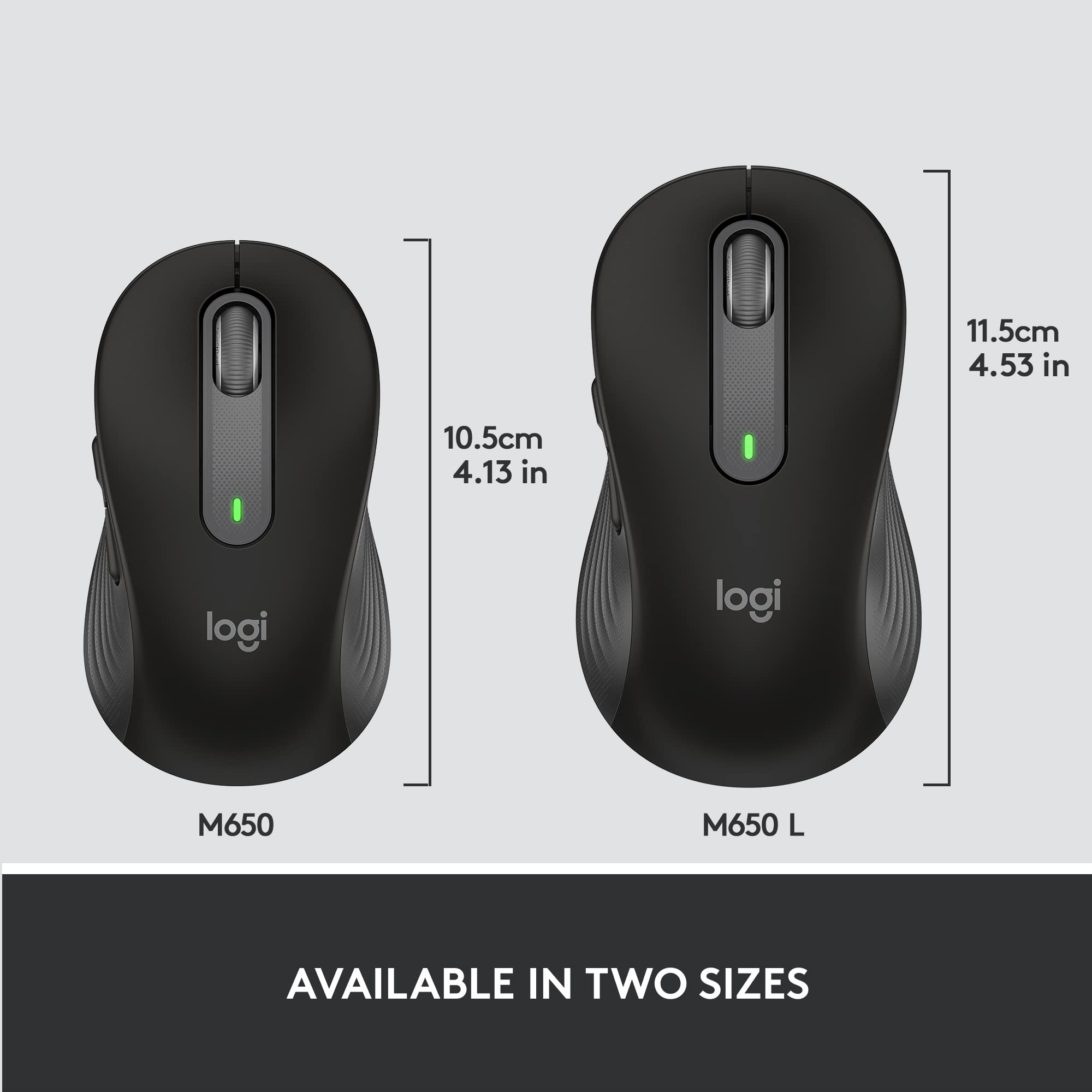 Logitech Signature M650 Wireless Mouse   For Small To Medium Sized Hands, 2 Year Battery, Silent Clicks, Customizable Side Butto