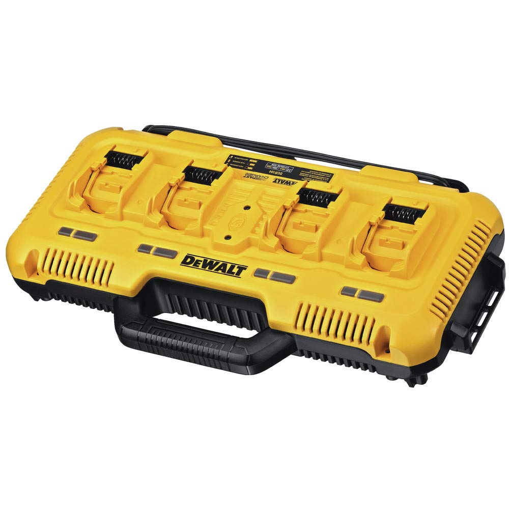 Dewalt 20V Max* Charger, 4 Port, Rapid Charge (Dcb104) , Black/Yellow