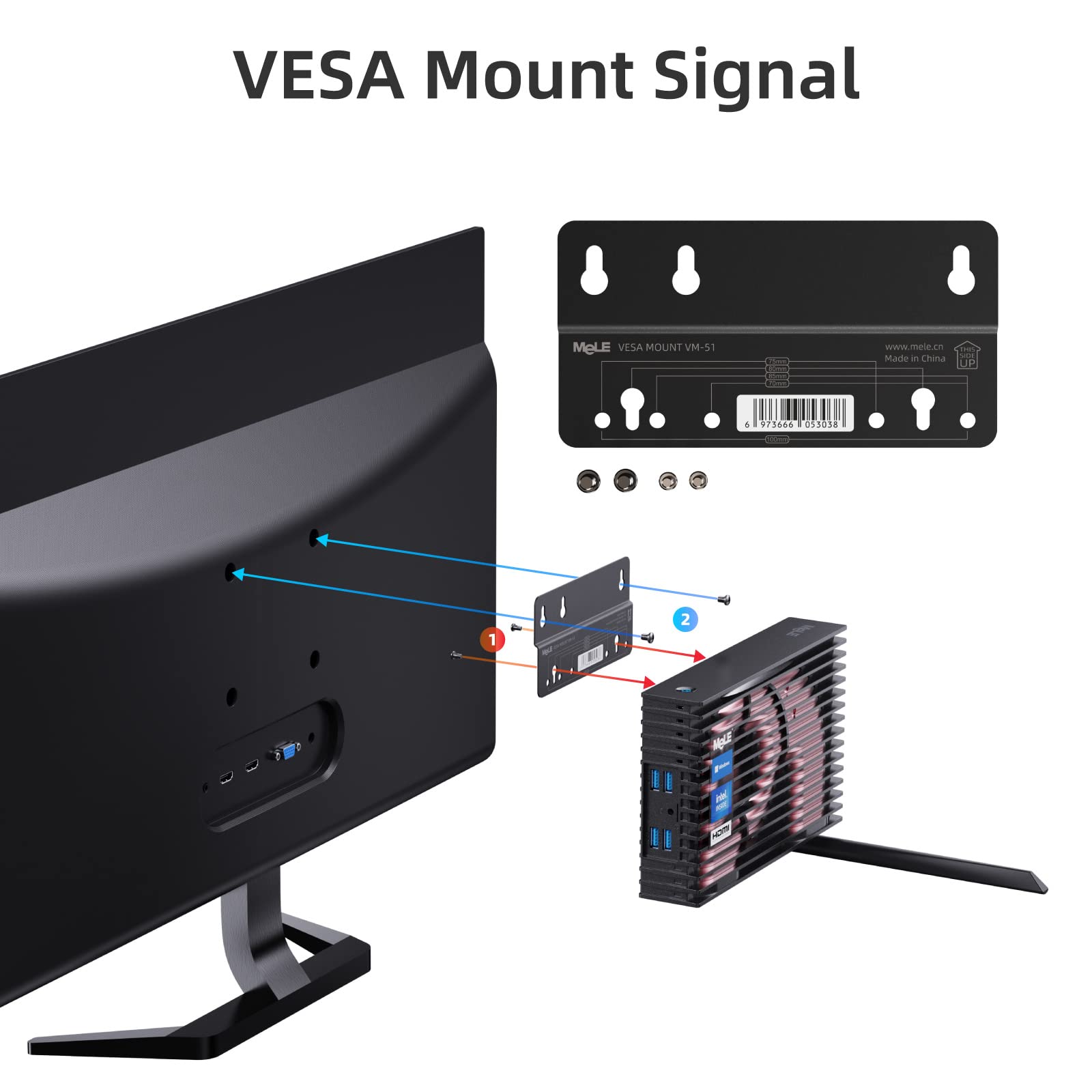 Mele Mini Pc Fanless Pcg35Hd N5105 Windows 11 Pro Micro Computer 8Gb 128Gb Small Desktop Server Three Monitor 4K Wifi6 Gigabit E