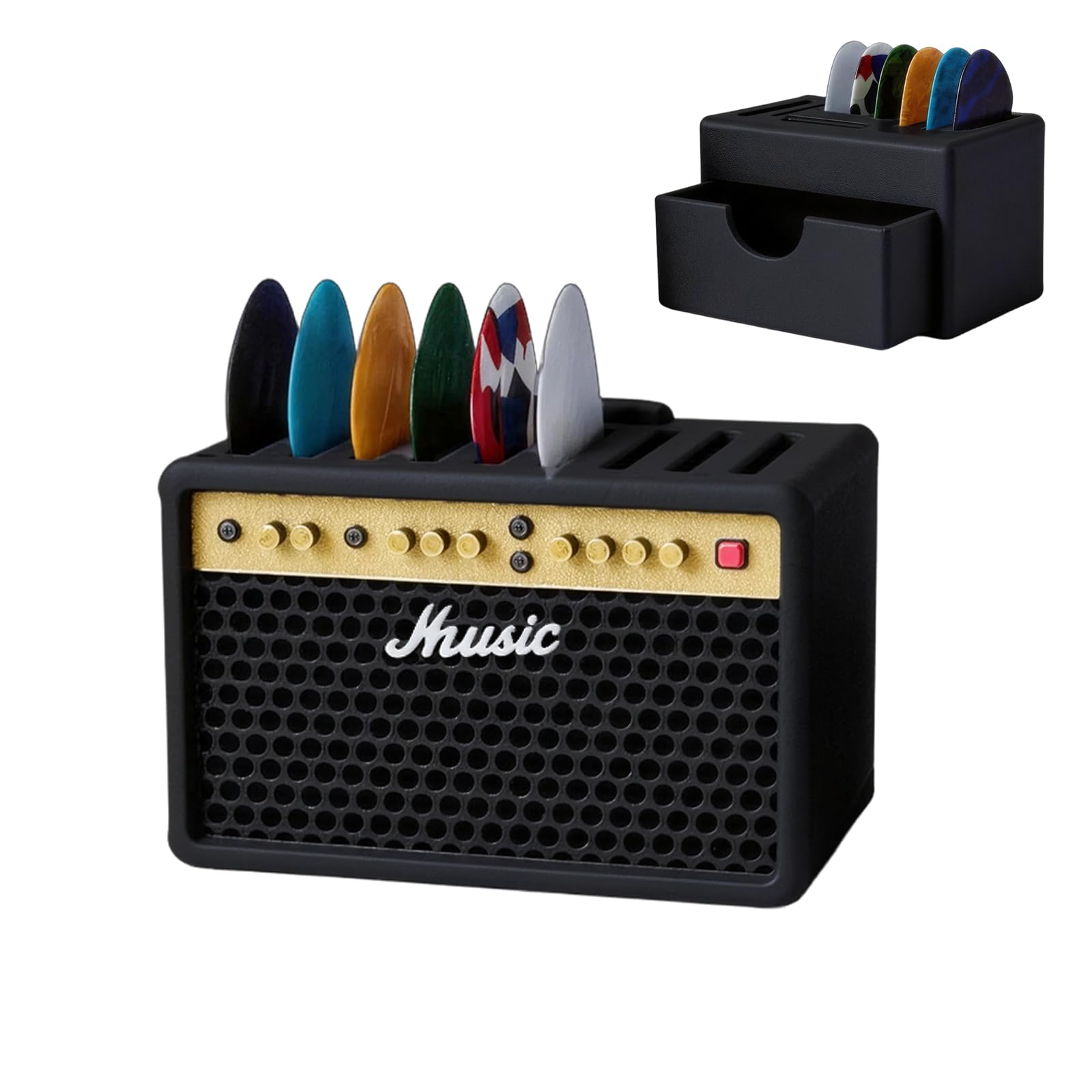 Manthan Unit Guitar Pick Box With Drawer, Compact Storage Organizer For Picks, Portable Holder For Musicians, Perfect For Studio