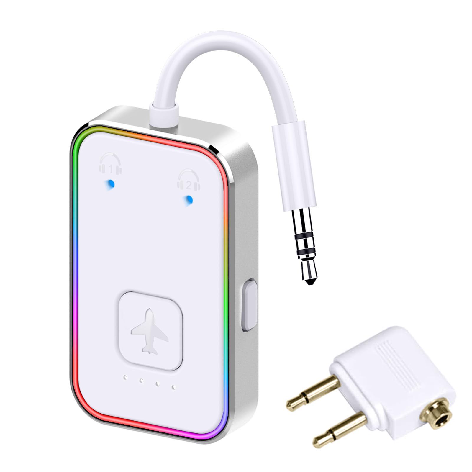 Beeitzie Bluetooth Transmitter For Airplane,Bluetooth V5.4 Transmitter For 2 Airpods/Headphones Dual Pairs.Wireless Transmitter 
