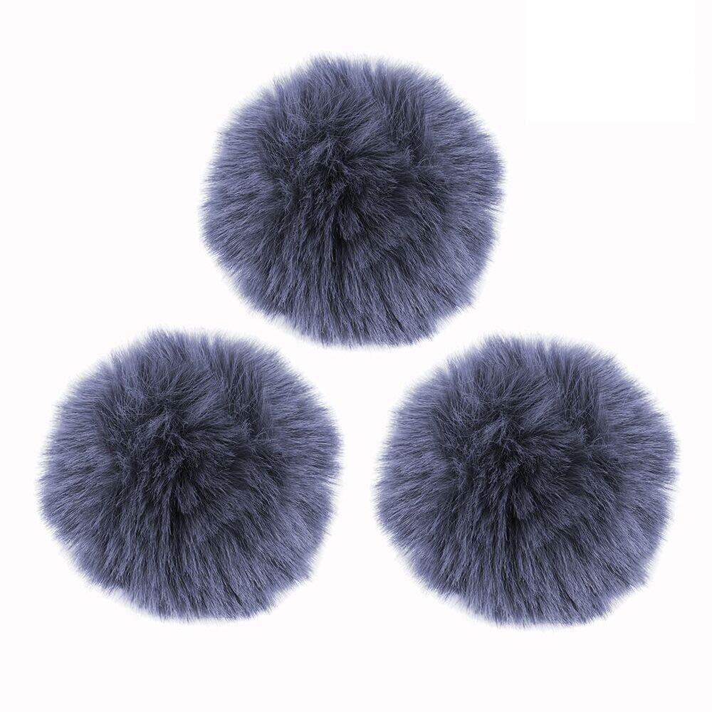 Lavalier Wind Muff 3 Pack Lapel Microphone Wind Muff 0.2/0.4 Inch Furry Lav Windscreen Windproof Wind Screen (0.4Inch, Gray)