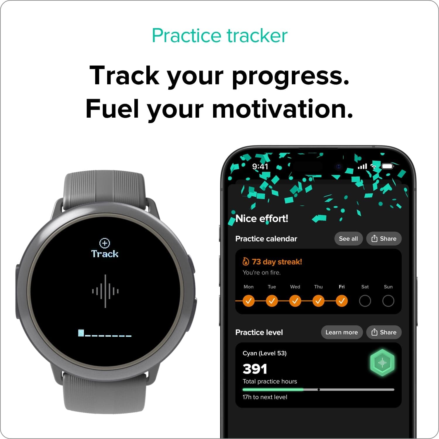 Soundbrenner Core 2, Music Practice Companion For All Musicians With Vibrating Metronome, Practice Tracker, Chromatic Tuner, Dec
