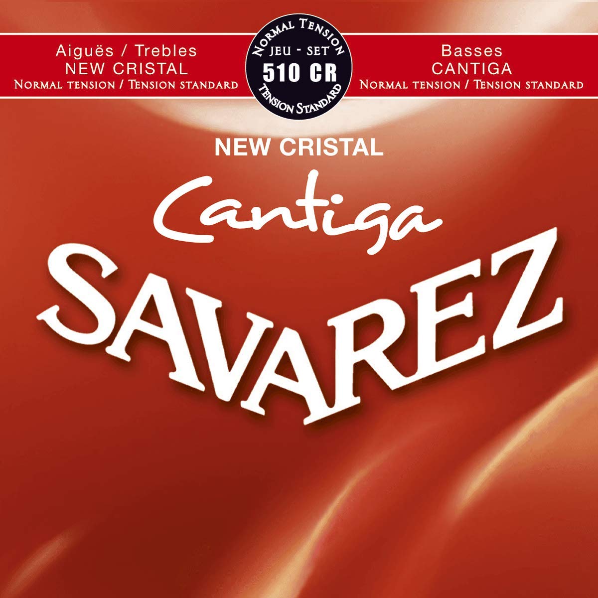 Savarez Classical Guitar Strings Cantiga 510Cr Cristal Trebles, Cantiga Basses, Normal Tension, Full Set (Stsav51 50356)
