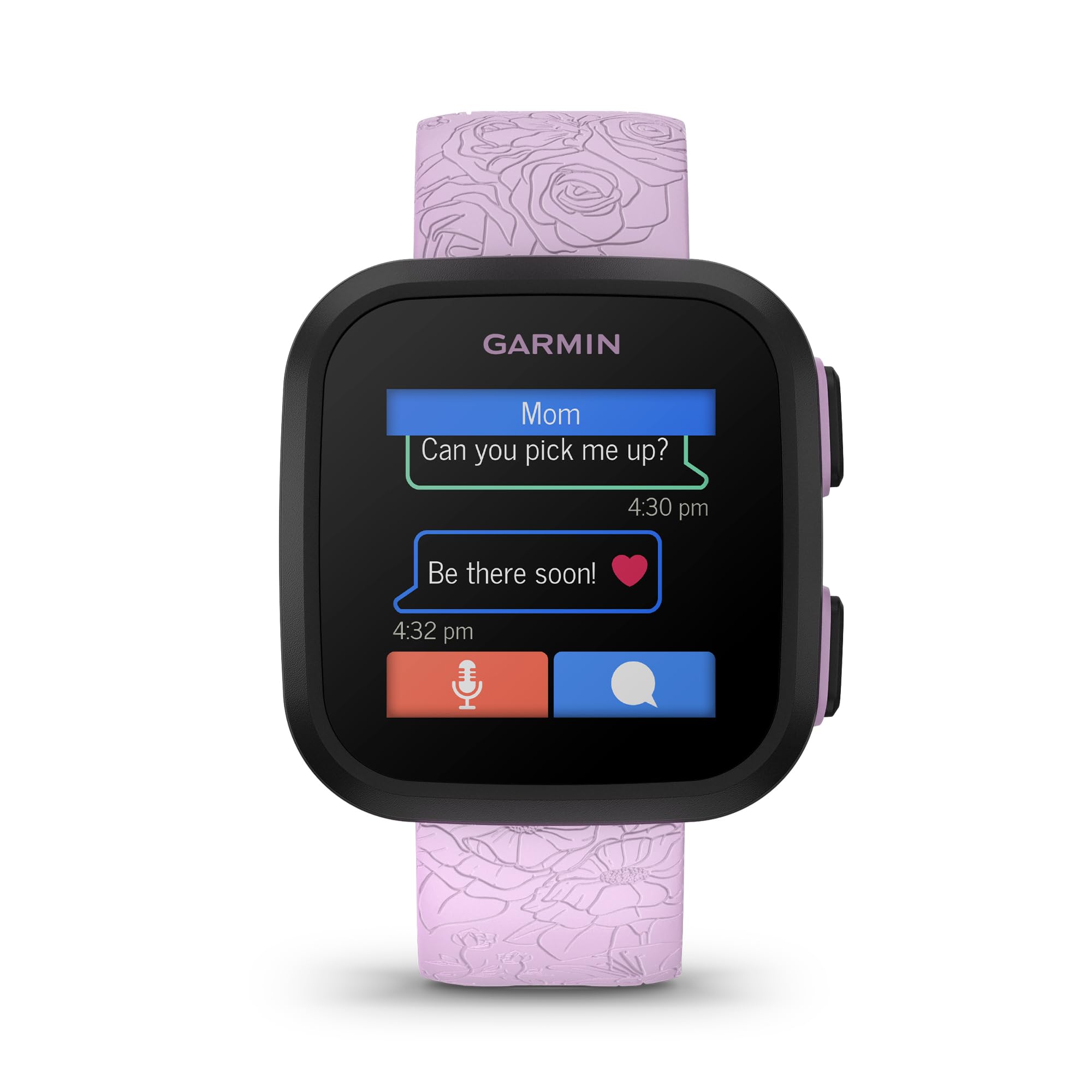 Garmin Bounce, Kids Smartwatch, Two-Way Text And Voice Messaging, Location Tracking, Lilac Floral