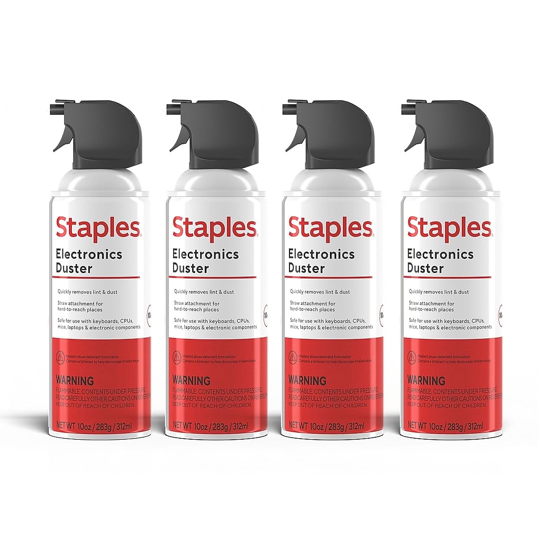 Staples Electronics Air Duster, 10 oz., 4/Pack (SPL10ENFR-4)