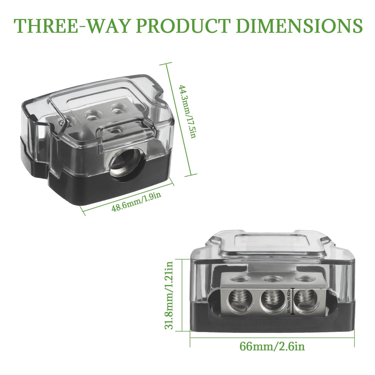 Conecting Block Besar Bojack 3 Way Power Distribution Connecting Block 1X0/2/4 Gauge Input 3 ...