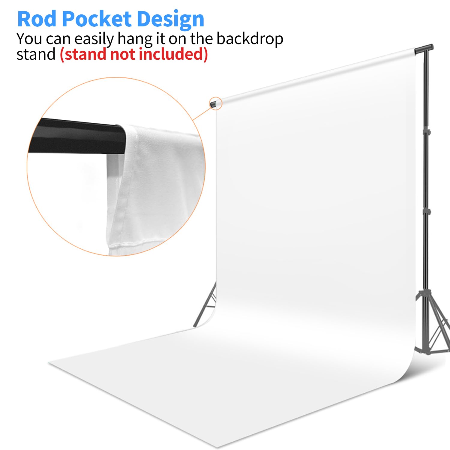 Hemmotop White Photo Backdrop, 6X9 Ft White Background For Photography, Seamless White Screen Backdrops For Photoshoot, Easter,