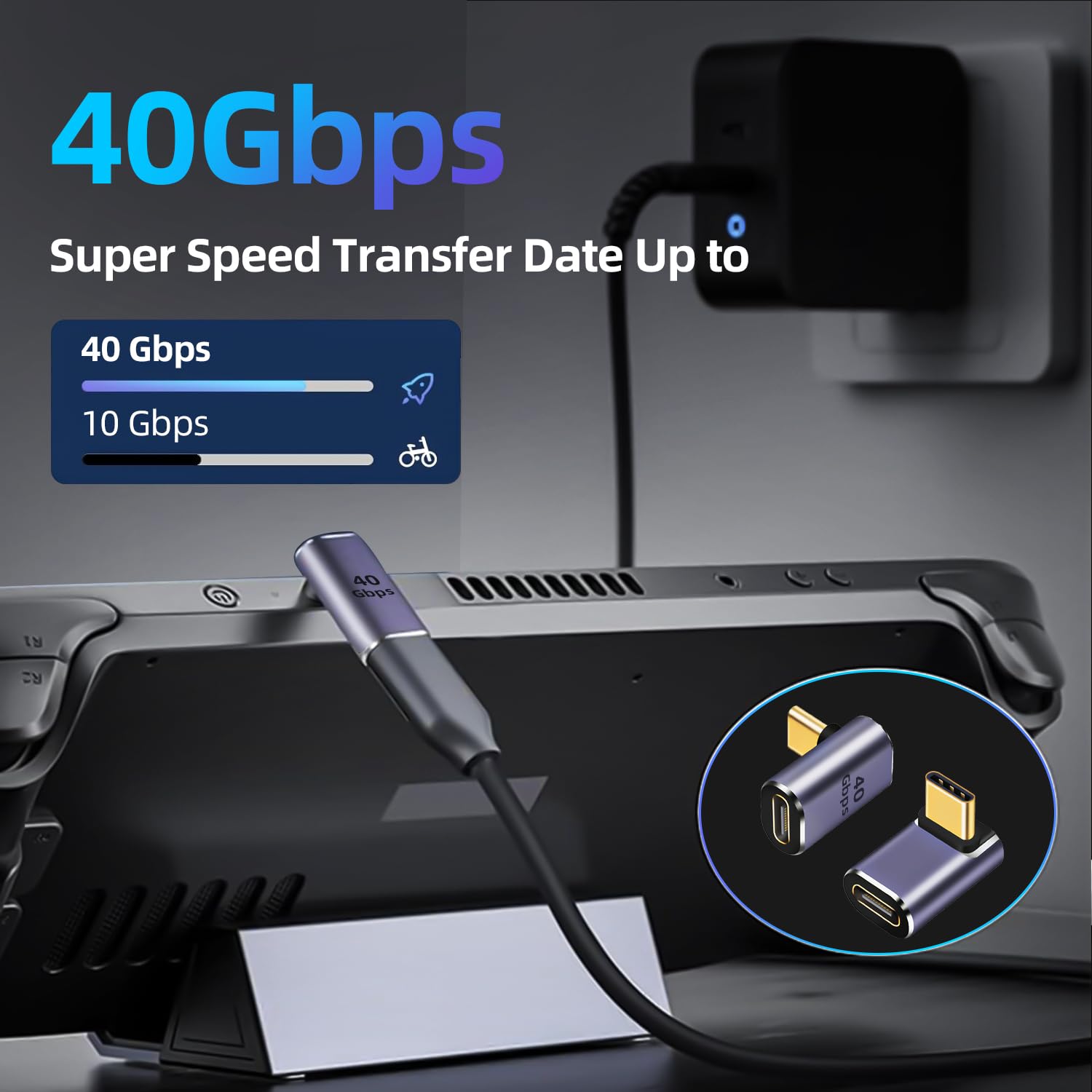 Usb C 90 Degree Adapter 100W,2Pack Up And Down Usb C 90 Degree Adapter Extender 8K@60Hz Video For Thunderbolt 4/3, Compatible Fo