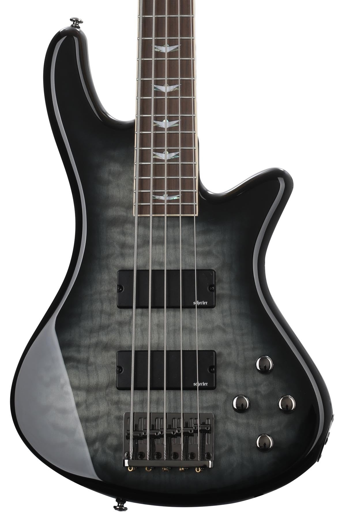 Schecter Stiletto Extreme 5 Bass Guitar   See Thru Black