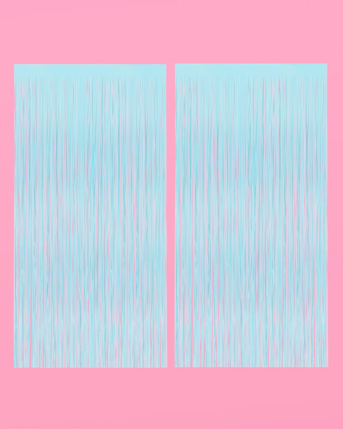 Xo, Fetti Party Decorations Matte Light Blue Fringe Foil Curtain   Set Of 2 | Bachelorette Party Supplies, Cute Birthday Photo B