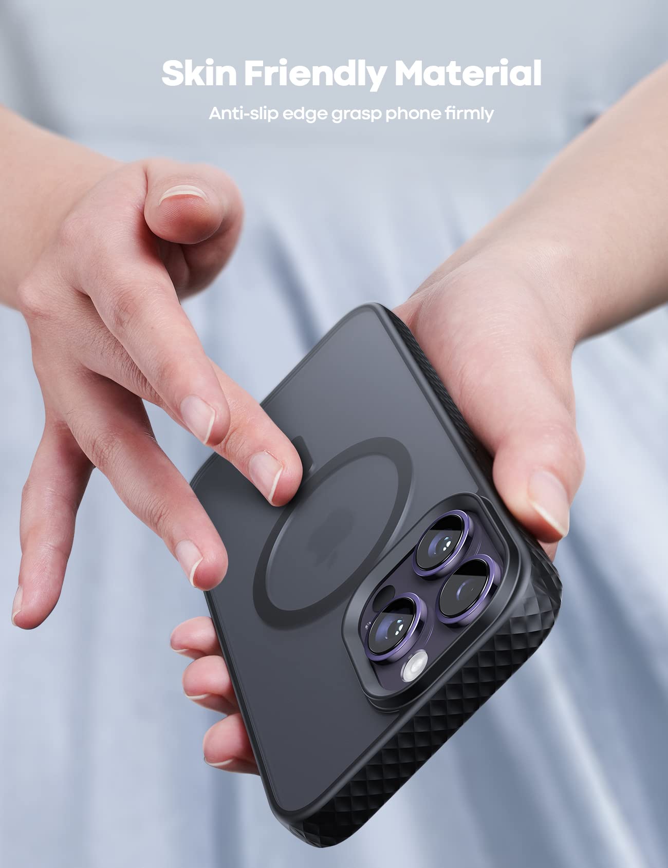 Lamicall Magnetic Case For Iphone 14 Pro   Magnet Case, Compatible For Magsafe, [Anti Slip Edge] [Mil Grade Airbag Shockproof],