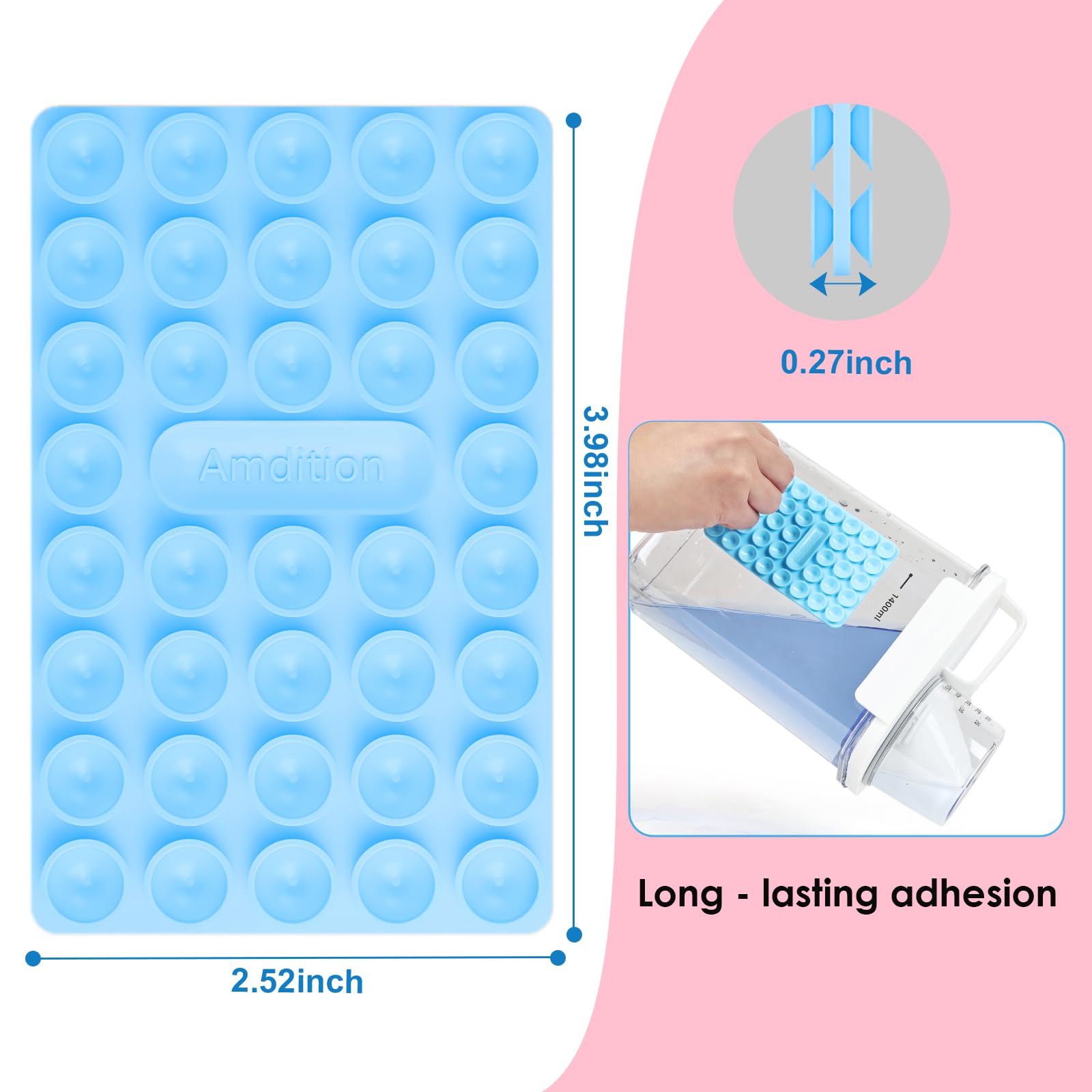 Royviva Silicone Suction Cup Phone Case Mount Double Sided, Phone Accessories Hands-Free Strong Grip Holder For Selfies And Vide