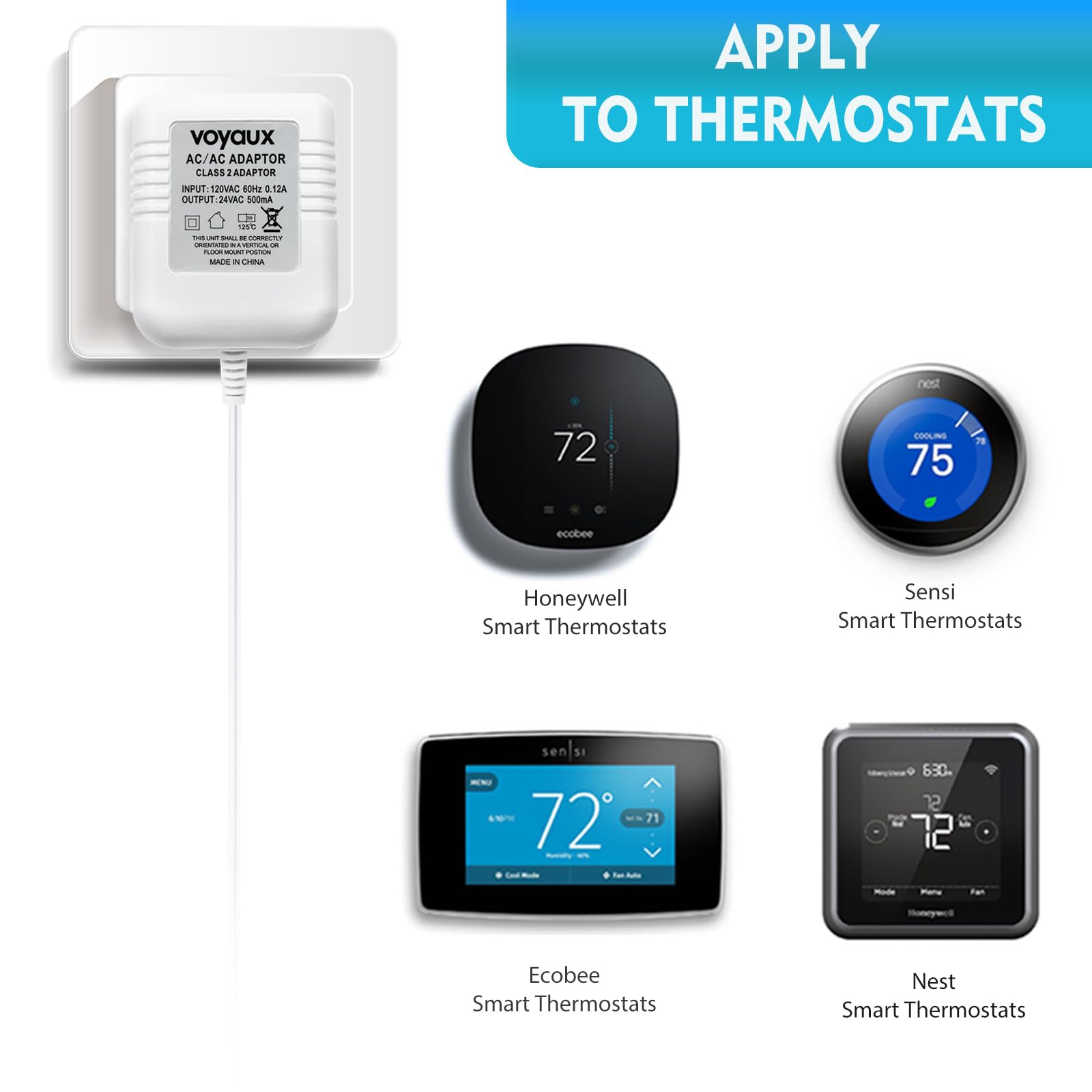 24V Doorbell Transformer, Ac Adapter For All Ring Video Doorbell Versions, 18Ft Long C Wire Power Supply, Compatible With Ring,