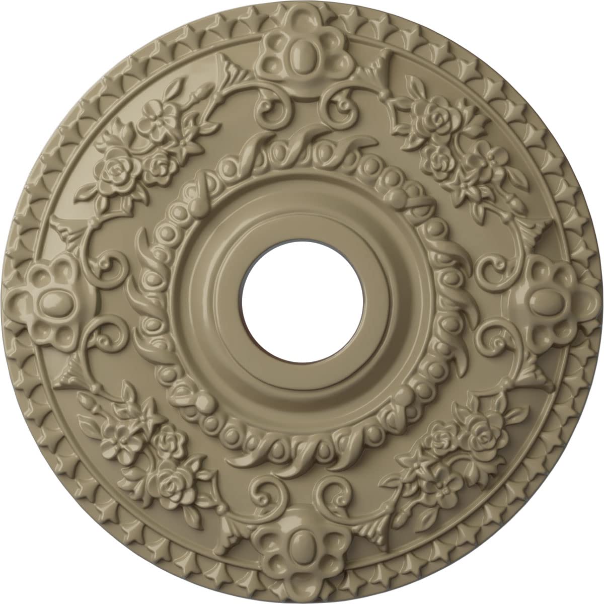 Ekena Millwork CM18ROGDF Rose Ceiling Medallion, Gobi Desert