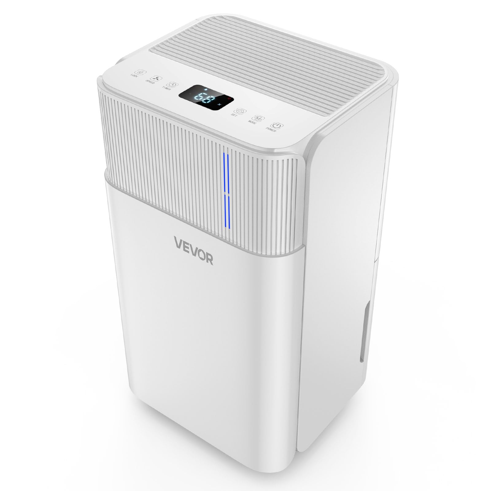 VEVOR 30 Pints Dehumidifier for Home & Basement, 1500 Sq.Ft Large CoverageDrain Hose for Commercial & Industrial Use, Smart Humi