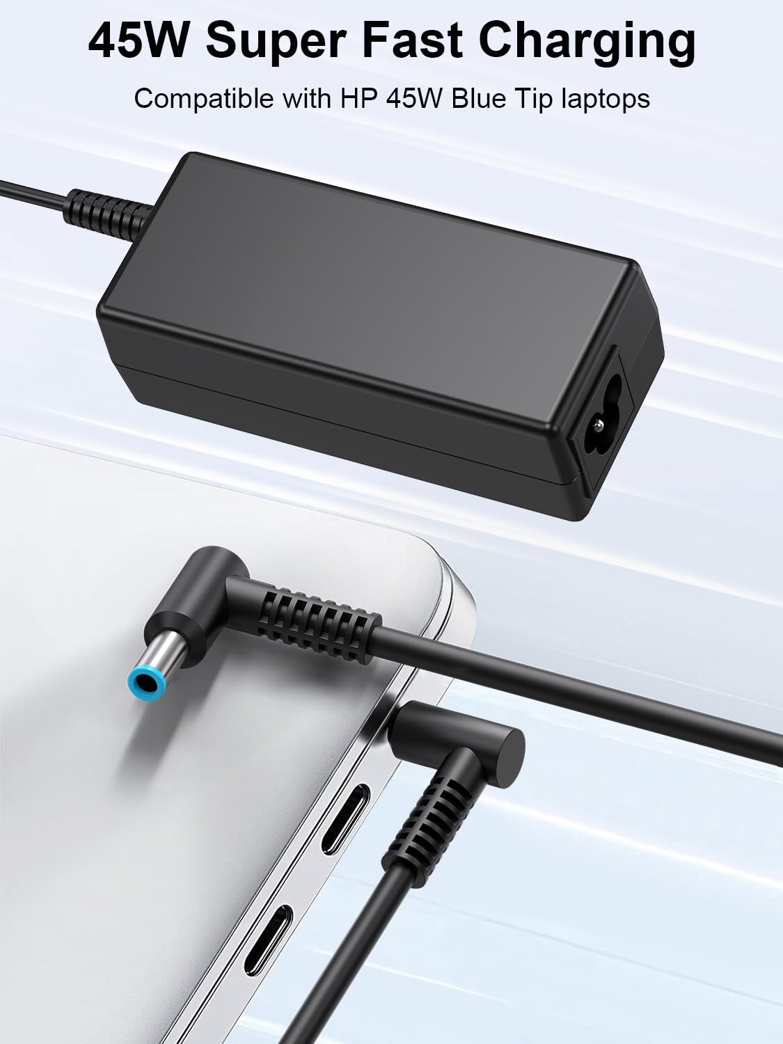 45W 19.5V 2.31A For Hp Laptop Charger Blue Tip,Hp Pavilion X360 11 13 15, Zbook 14U G4 G5 15U 15 G3, Notebook 15,Hp Stream 13 11