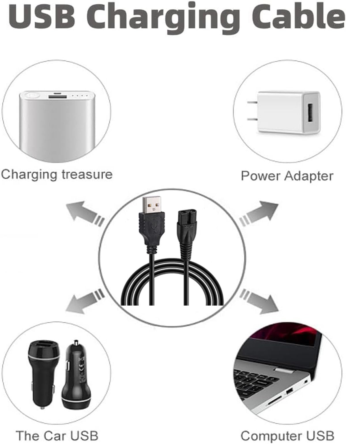 Gaolaoz For Pritech Shaver Charger Cord Usb Charging Cable Compatible With Pritech Hair Trimmer Pr 2888 Charger Electric Shaver