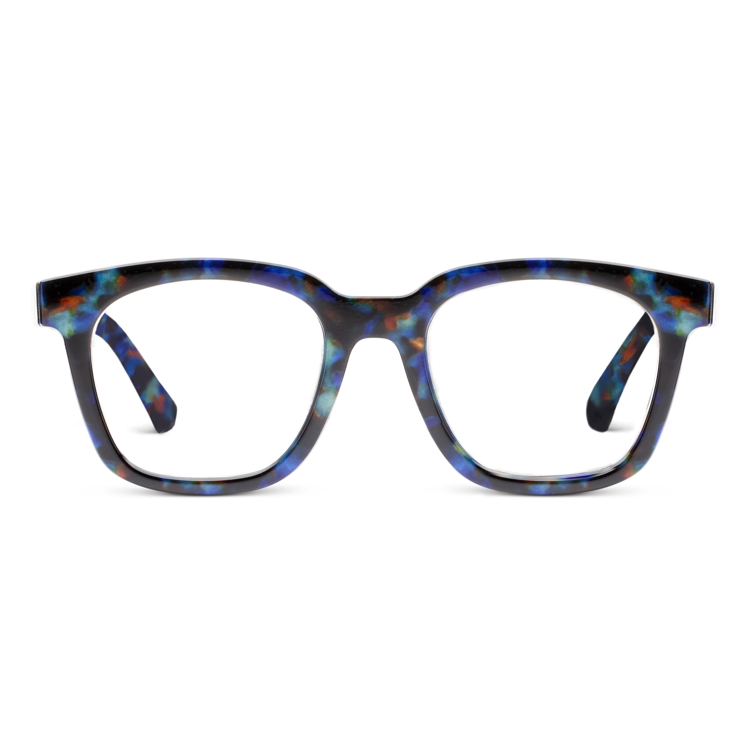 Peepers by PeeperSpecs Womens to The Max Oversized Soft Square Blue Light Blocking Glasses, Cobalt Tortoise, +3.50 + 3.5
