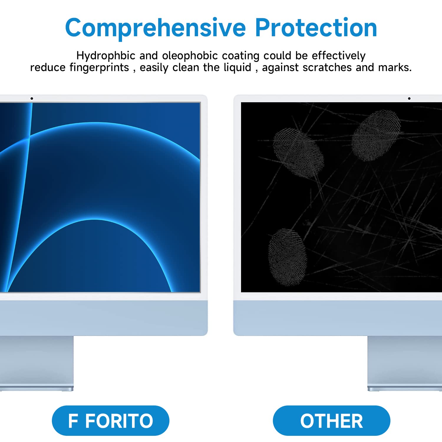 F Forito 2 Pack Compatible With Imac 24 Inch Anti Glare Matte Computer Screen Protector, Eye Protection Computer Screen Cover Co