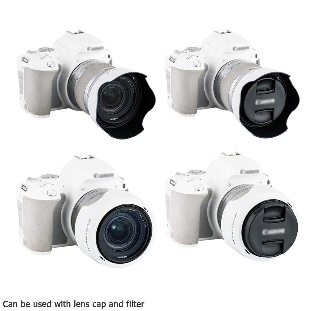 18 55Mm Lens Hood Shade For Canon Ef S 18 55Mm F/3.5 5.6 Is Stm & Rf 24 50Mm F/4.5 6.3 Is Stm Lens Replaces Canon Ew 63C Hood Fo