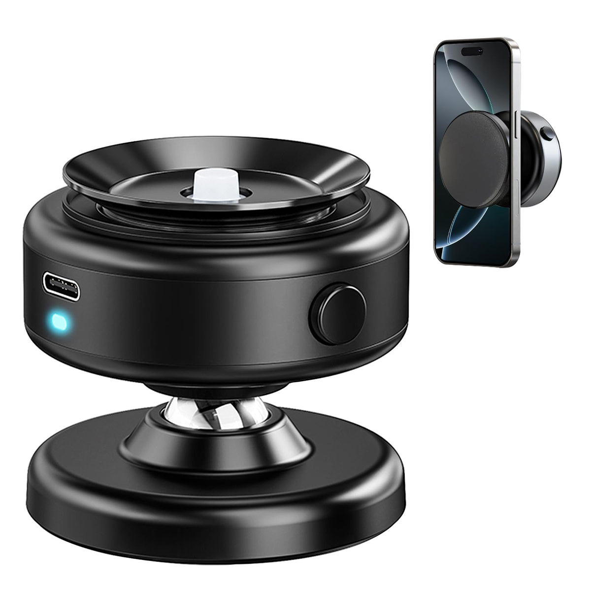 Jkoailiwi 360 Adjustable Vacuum Magnetic Phone Holder For Car, Hands-Free Electric Suction Cup Phone Mount For Car/Gym/Mirror/Sm