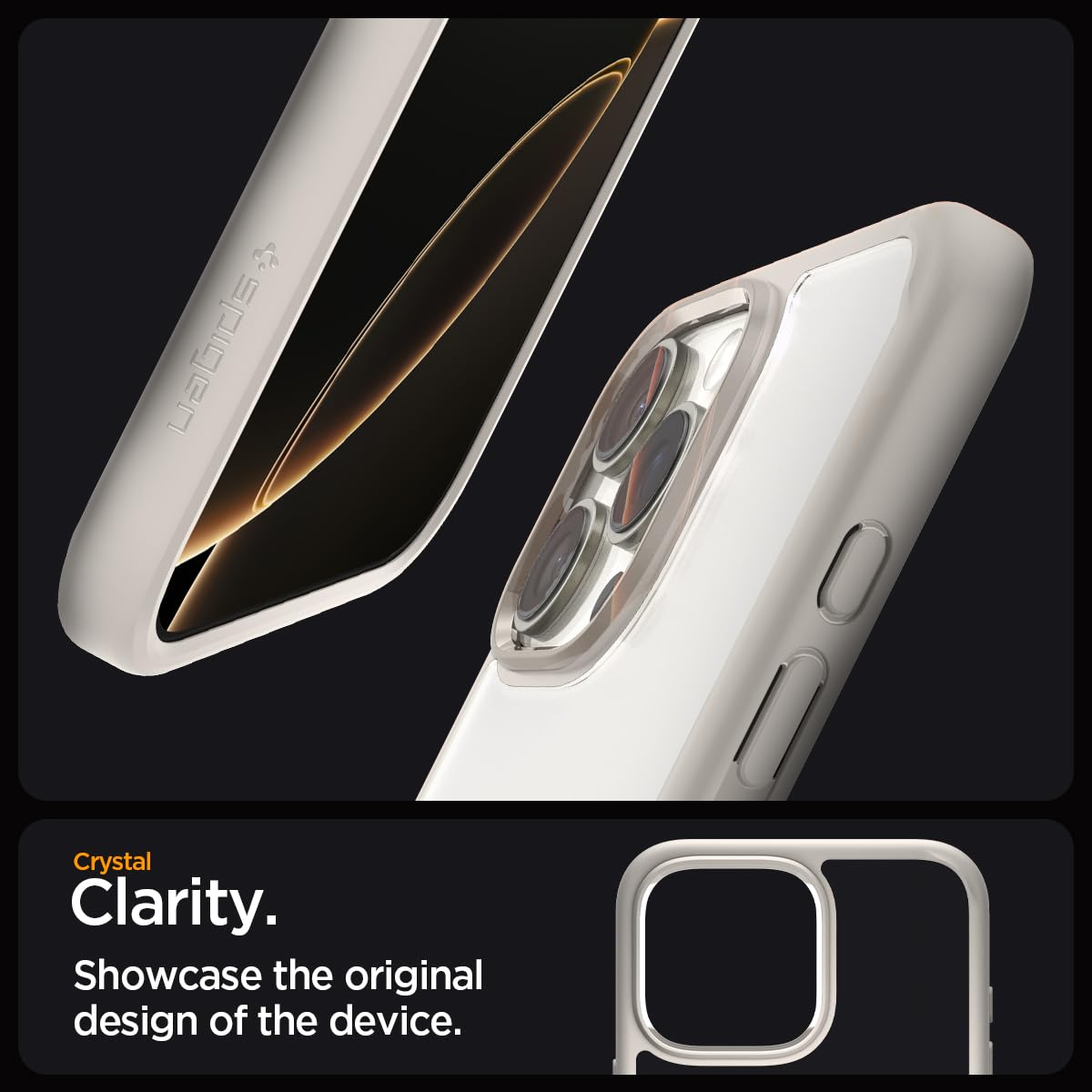 Spigen Ultra Hybrid Designed For Iphone 16 Pro Case [Not Compatible With Magsafe], [Anti Yellowing], [Military Grade Protection]