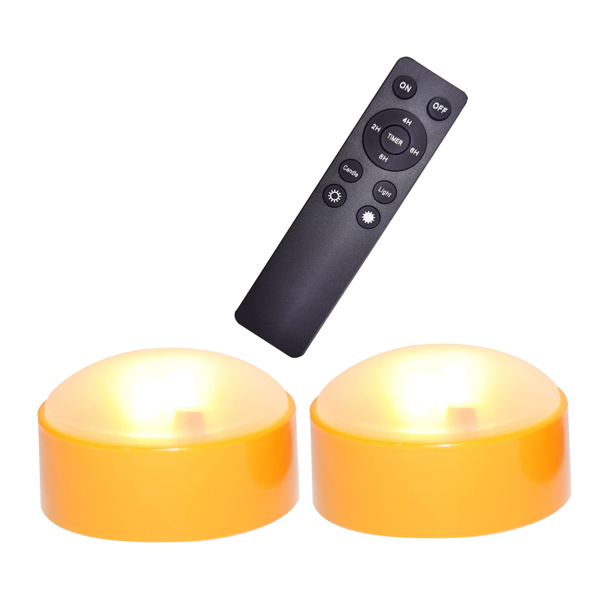 Candle Choice 2 Pack Halloween Led Pumpkin Lights With Remote Timers Bright Flickering Battery Operated Jack O Lantern Flameless