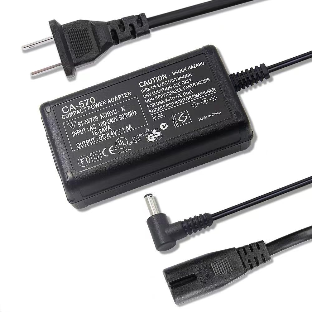 Ca 570 Ac Adapter Charger Compatible Canon Fs21 Fs22 Fs200 Fs300 Hf10 Hf11 Hf20 Hf100 Hf200 Hf M31 Hf S10 Hg20 Hg21 Hg30 Hr10 Hv