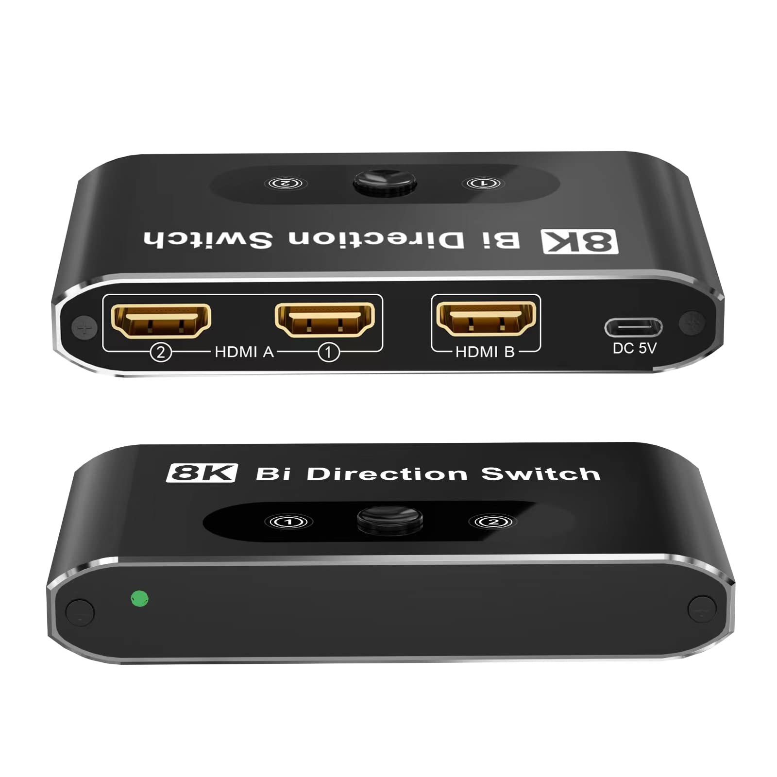 8K@60Hz Hdmi Switch 2.1, Hdmi Switcher Box 2 In 1 Out, Hdmi Selector Switch Support 4K@120Hz 1080P@240Hz, 2 Port 48Gbps Hdmi Swi