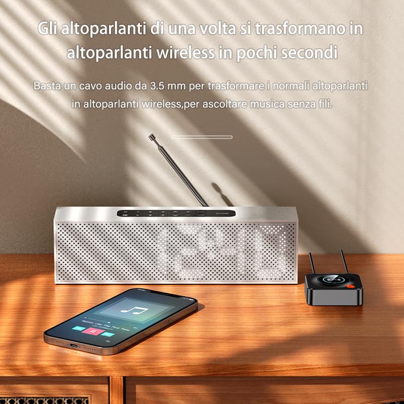 Eppfun Bluetooth 5.3 Receiver For Home Stereo, With Nfc, Tf Card Slot, 3.5Mm Aux/Rca, Wireless Audio Adapter Low Latency For Hom