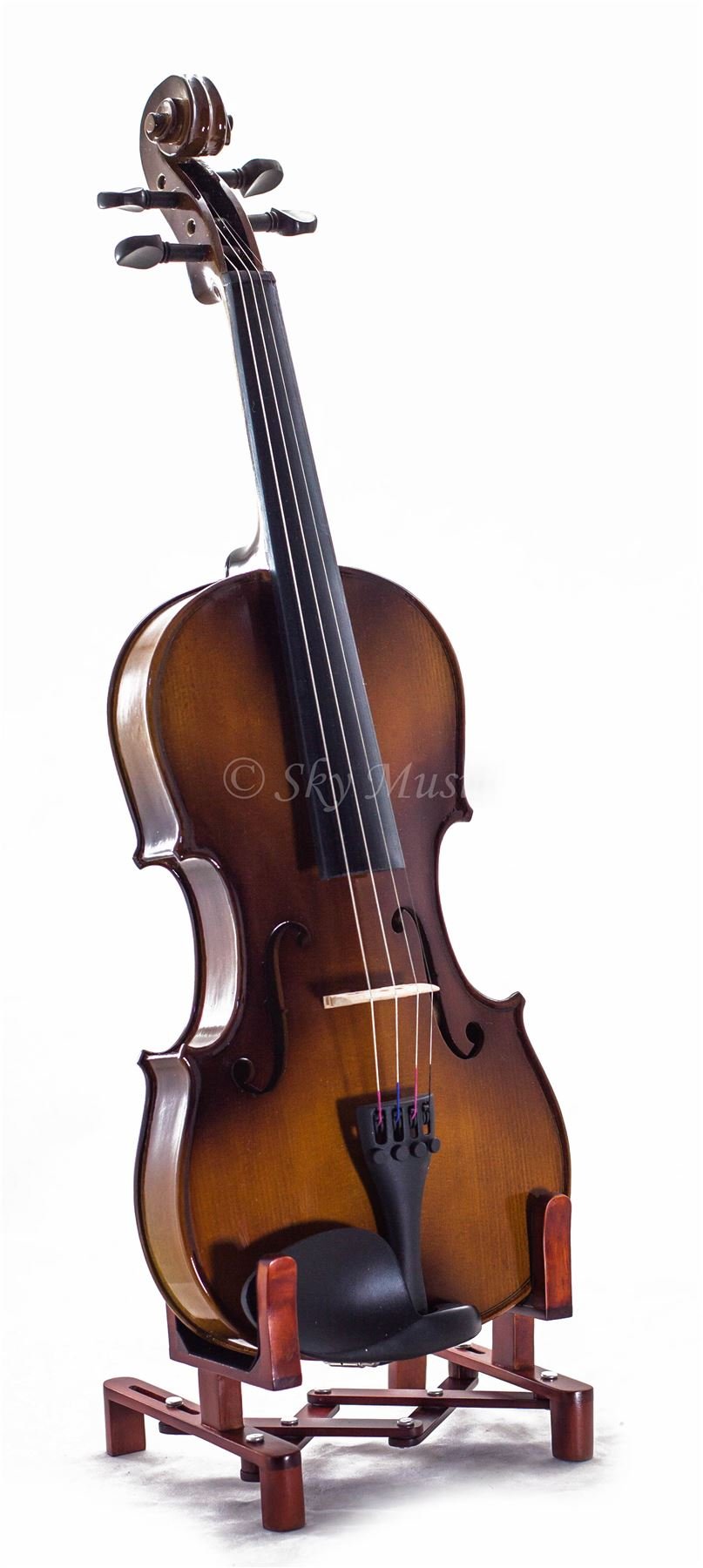 Sky 1/4 Size Skyvn201 Solid Maple Wood Violin With Lightweight Case, Brazilwood Bow, String, Rosin And Mute