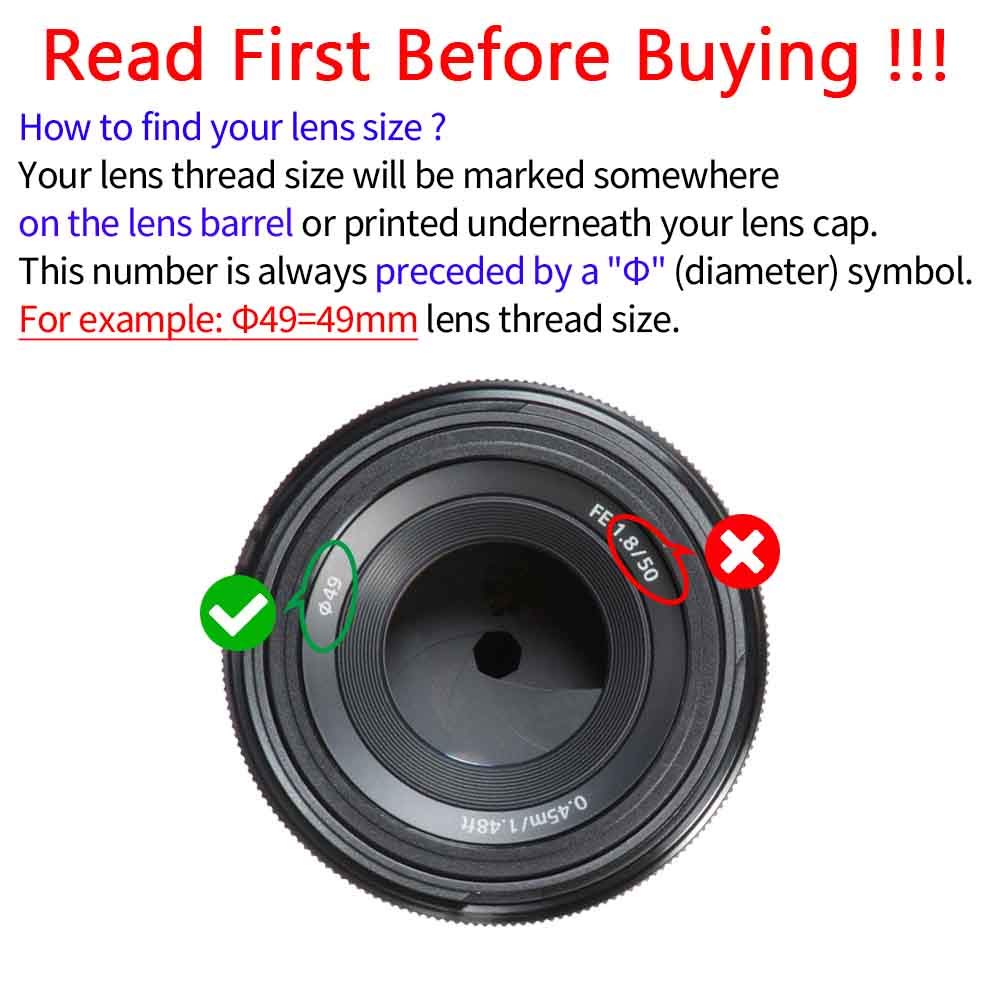 Ulbter 49Mm Lens Cap Cover With Keeper For Sony E Mount Fe 50Mm F/1.8, E 55 210Mm F/4.5 6.3, E 35Mm F/1.8, E 20Mm F/2.8 Lens