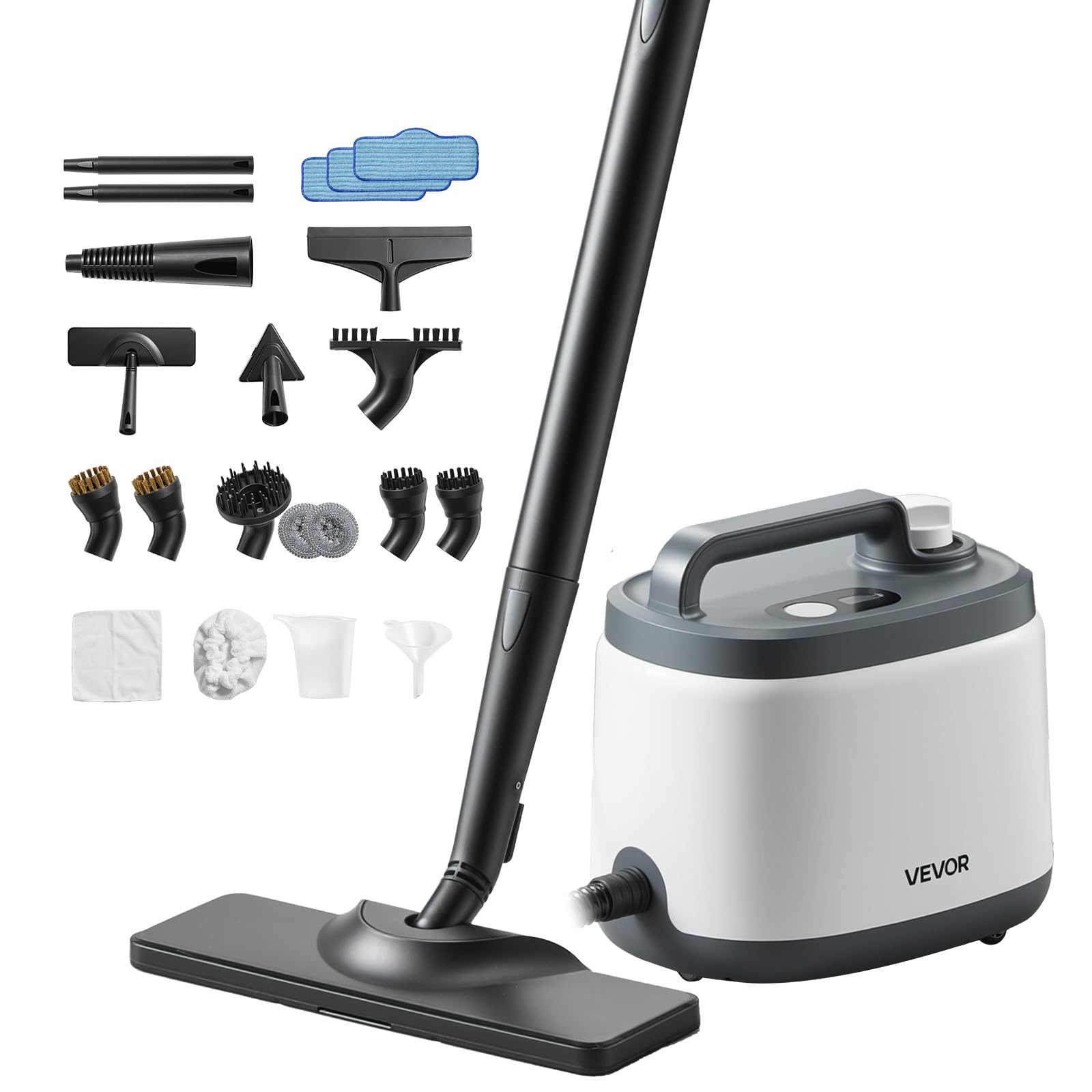 VEVOR Steam Cleaner, 51 oz Tank, Steamer for Cleaning with 19 Accessories, Extended Power Cord and Hose, Portable Handle, Fast H