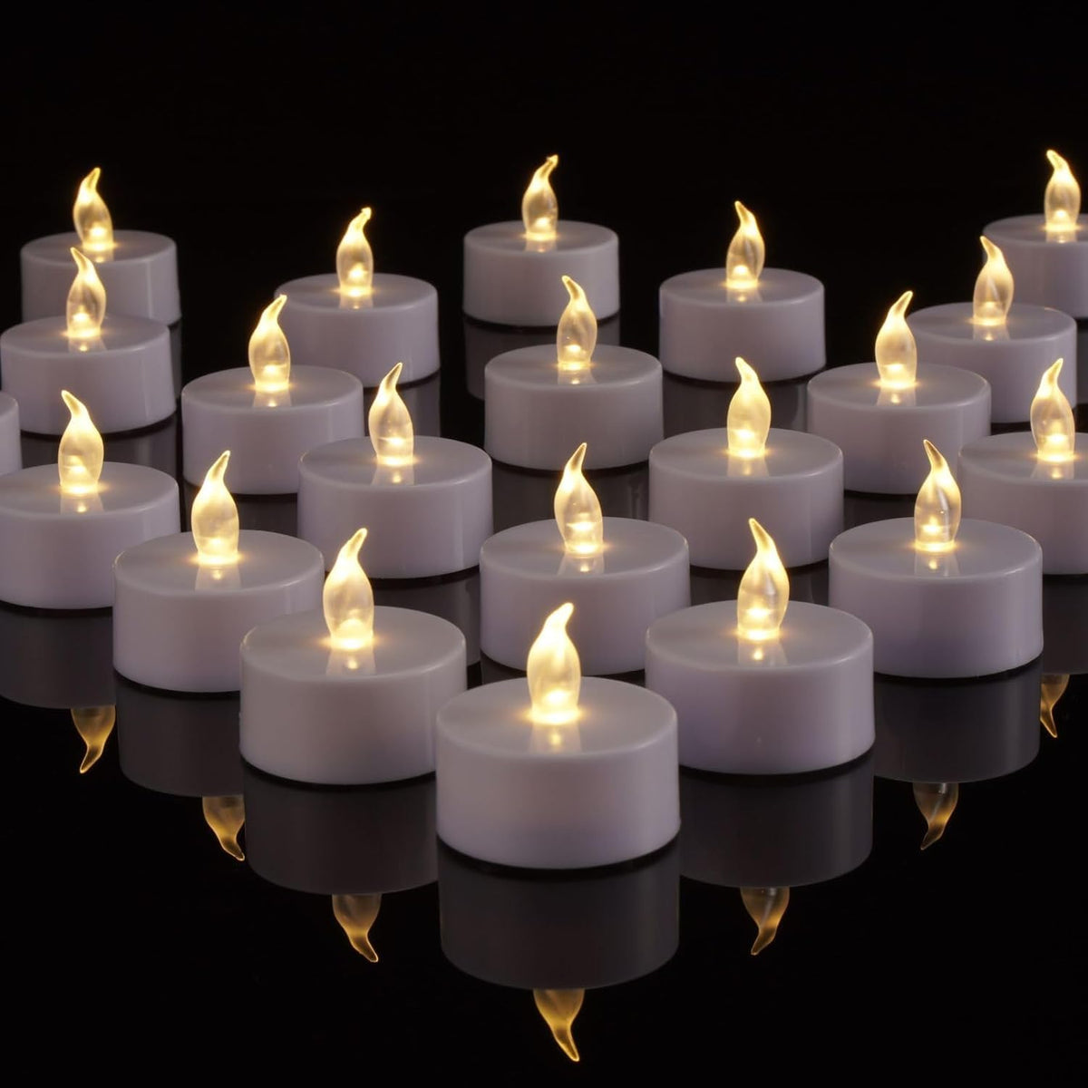 Punpuba Led Tea Lights Candles  50Pack Flameless Candles Realistic And Bright Flickering Long Lasting 200Hours For Holiday Celeb