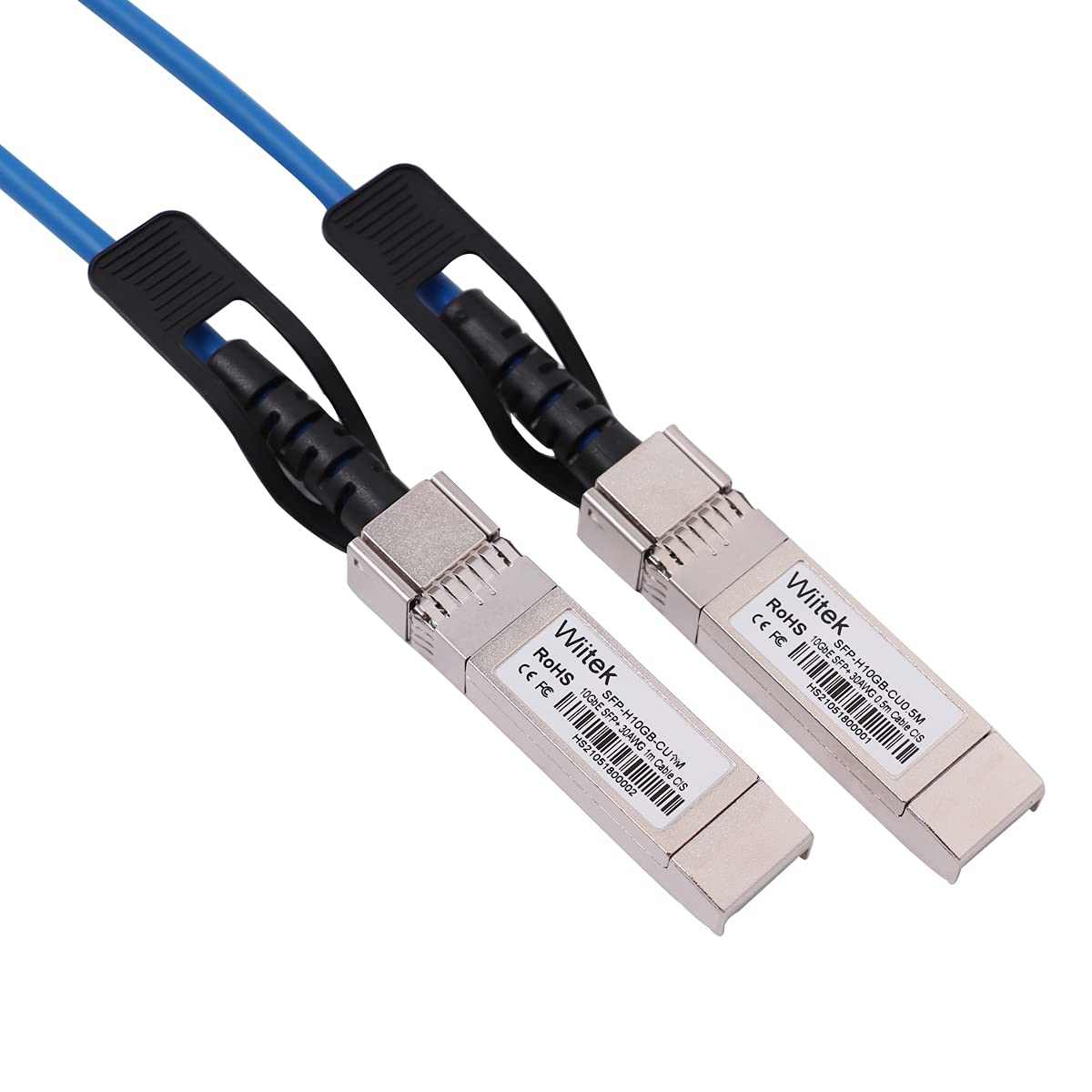 [Blue Colored] 0.5M 10G Sfp+ Dac Twinax Cable, 10Gbase Cu Sfp+ Copper Cable, Compatible For Cisco Sfp H10Gb Cu0.5M, Ubiquiti, Ju