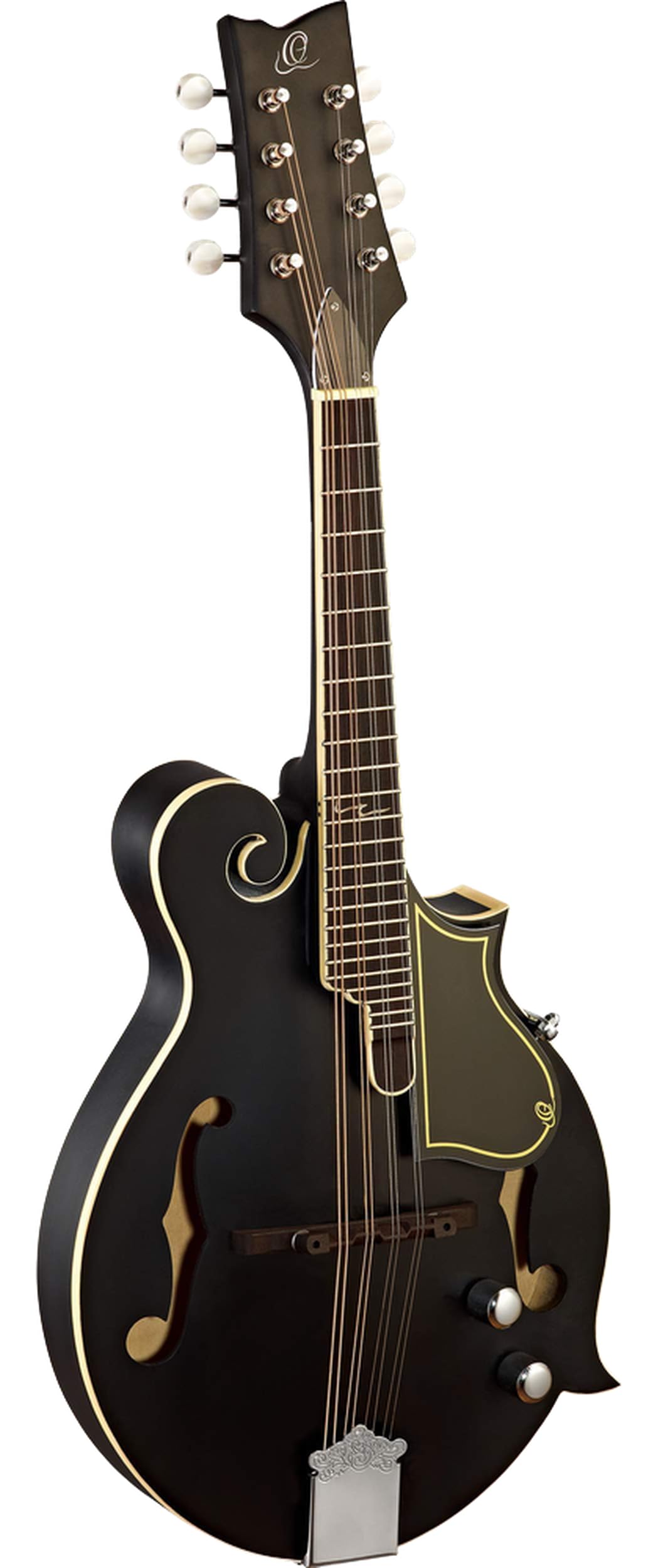 Ortega Guitars, 8-String F-Style Series Acoustic-Electric Mandolin w/Bag, Right, black (RMFE40SBK)