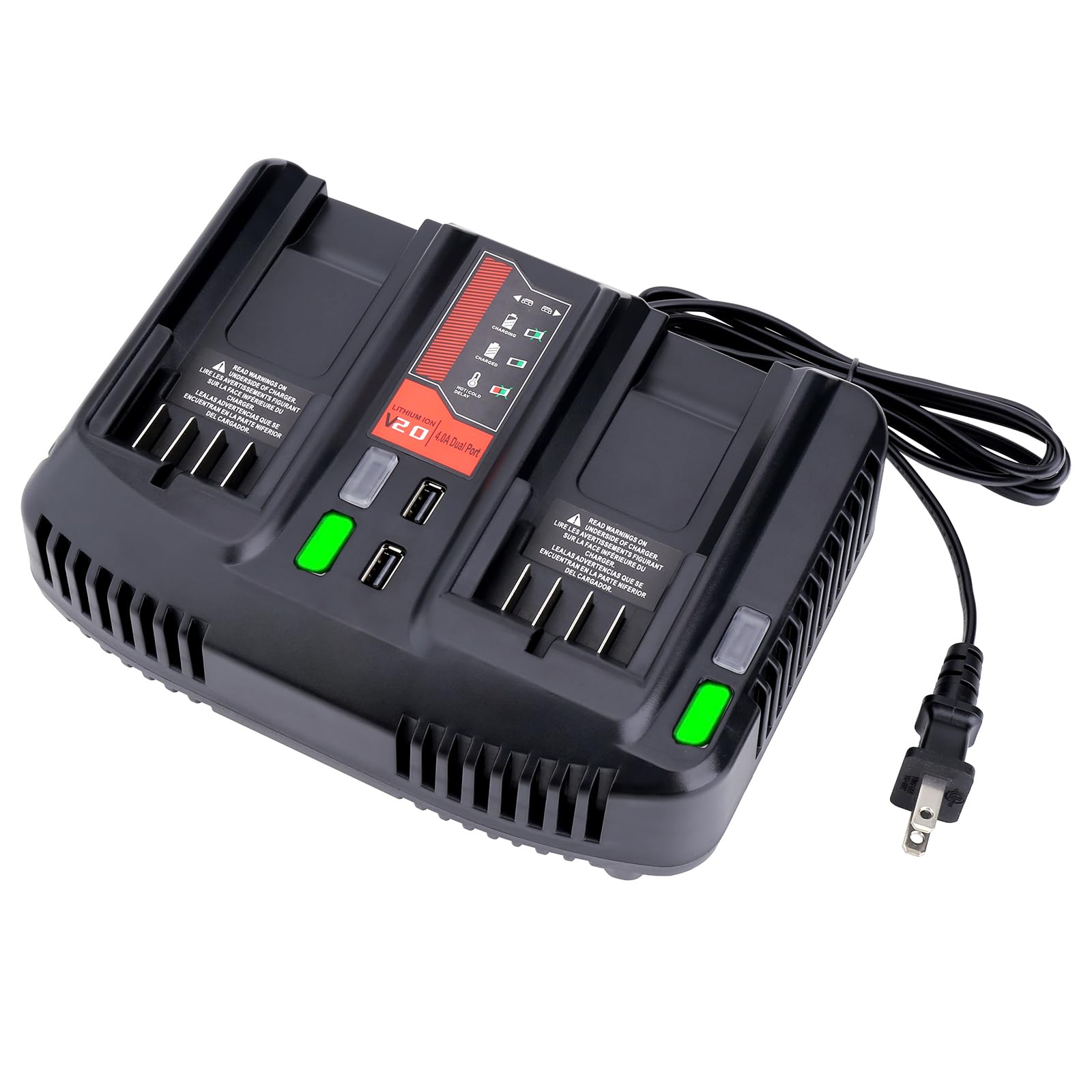 Cmcb124 Dual Port V20 Battery Fast Charger Replacement For Craftsman 20V Max V20 Battery Lithium Cmcb202 Cmcb201 Cmcb209 Cmcb205