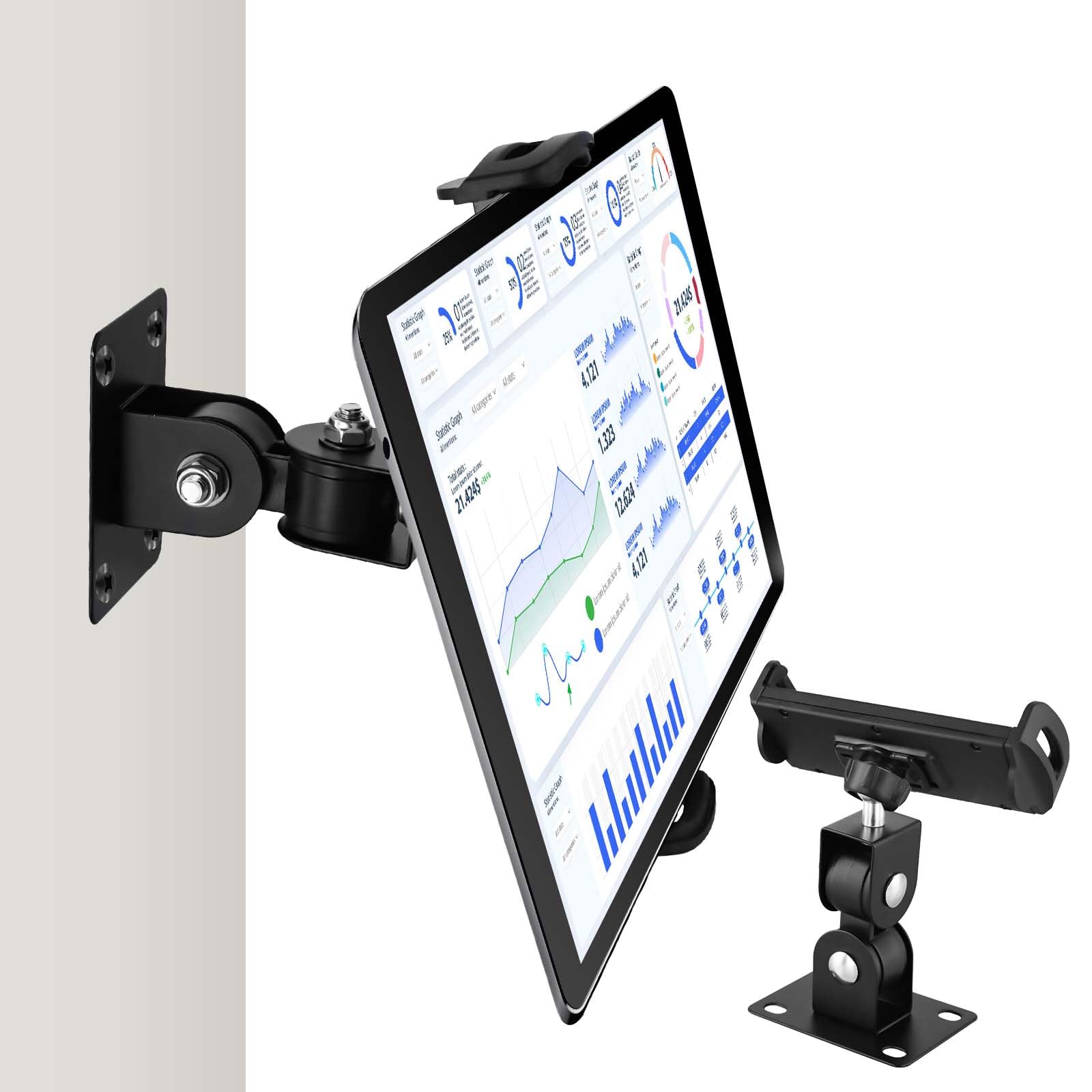 Peutier Swivel Tablet Wall Mount, Phone Holder Arm Holder Compatible With 4.7-12.9Inch Devices Including Ipad Pro Mini Air Smart