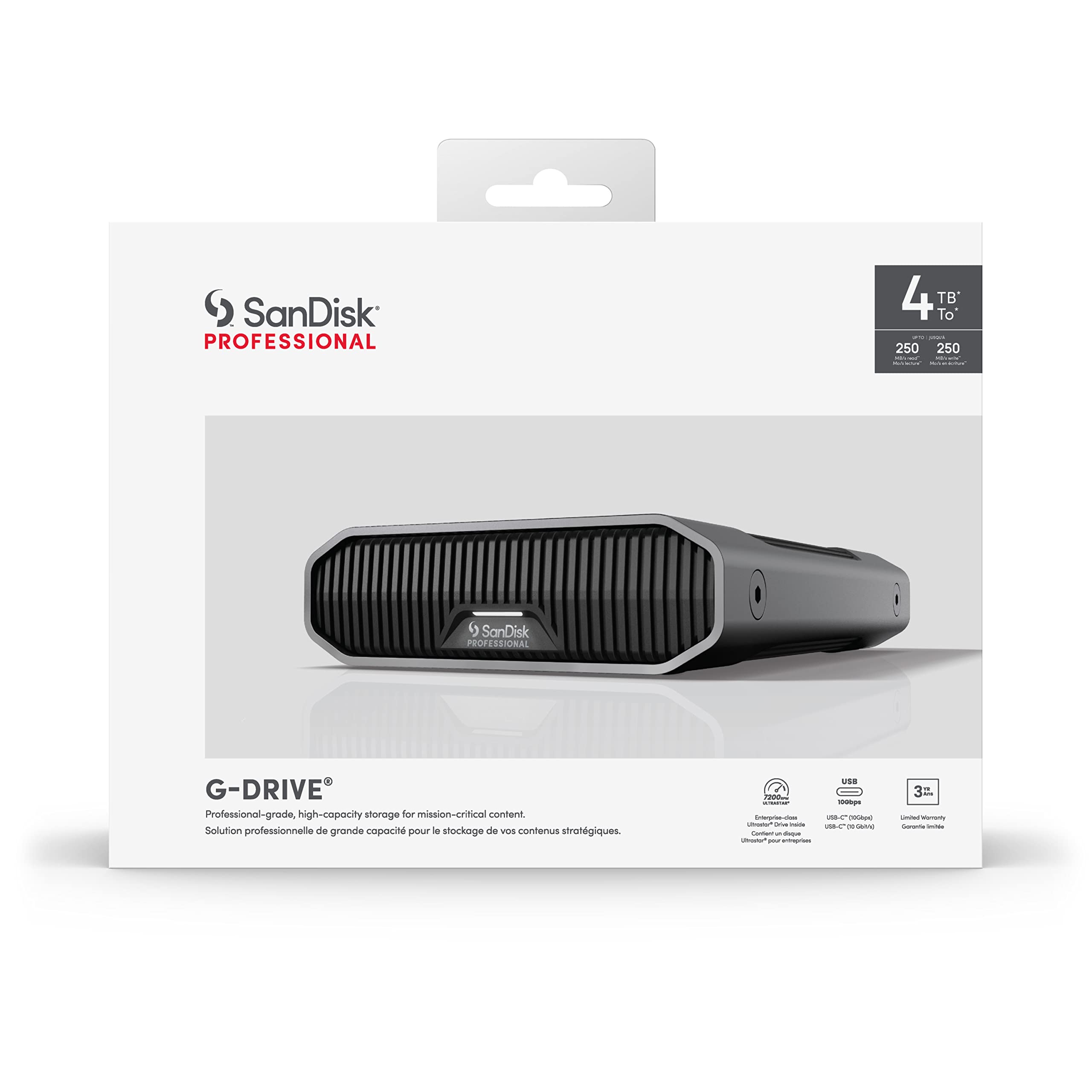 Sandisk Professional G Drive 4Tb Enterprise Class Desktop Hard Drive, Up To 250Mb/S Usb C (5Gbps), Usb 3.2 Gen 1