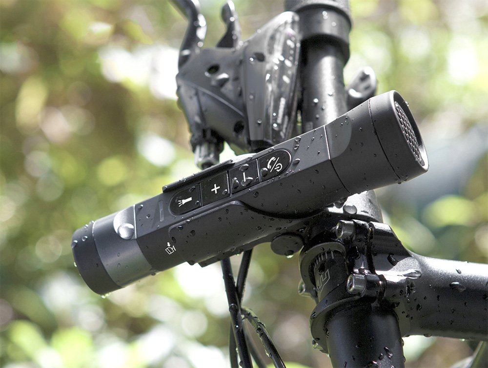 Pyle Plbskbt55Or Pedal Sound 3 In 1 Waterproof Bluetooth Bicycle Speaker, With Built In Mic For Call Answering, Power Bank & Fla