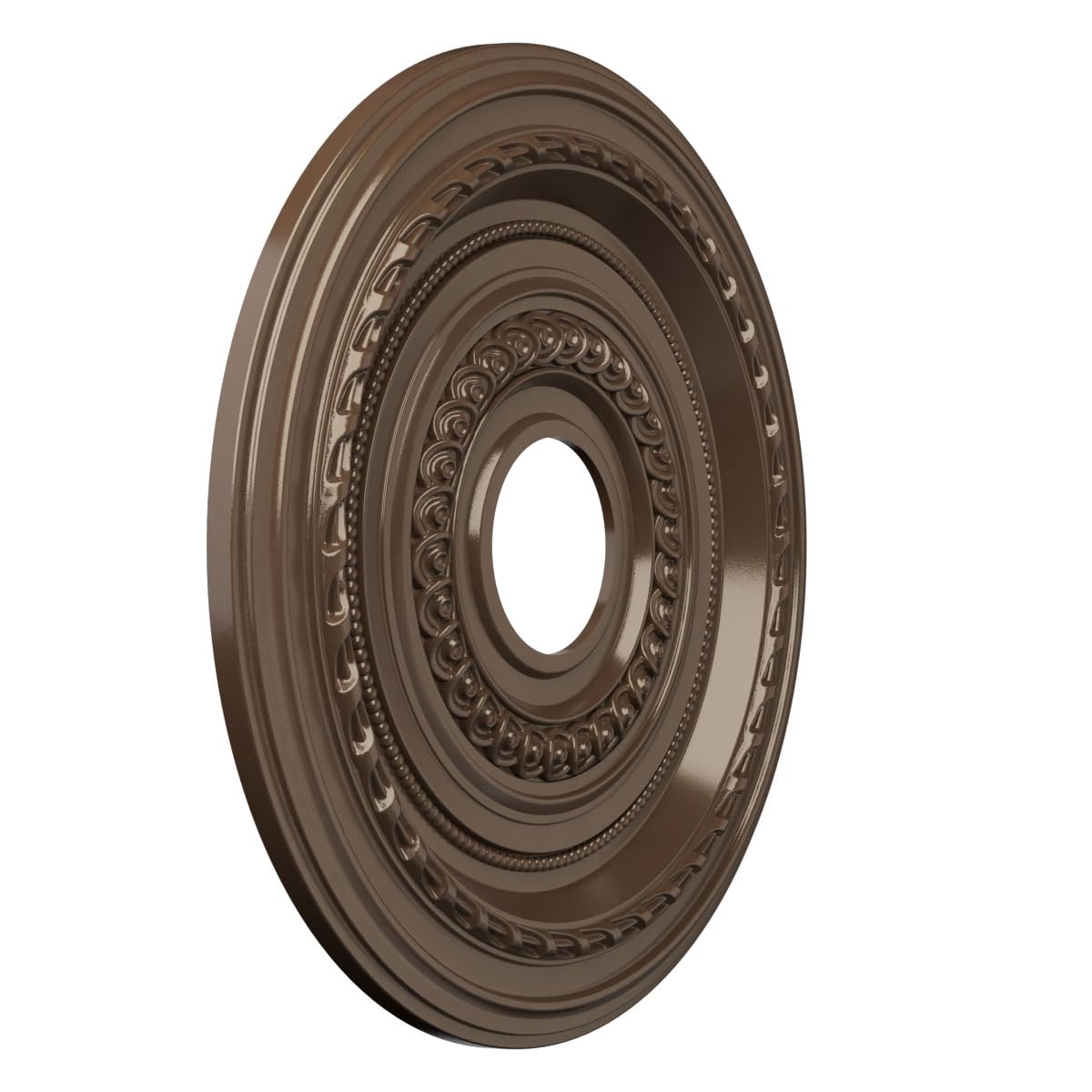 16Od X 3 1/2Id X 1P Cole Thermoformed Pvc Ceiling Medallion (Fits Canopies Up To 4 1/2), Metallic Copper