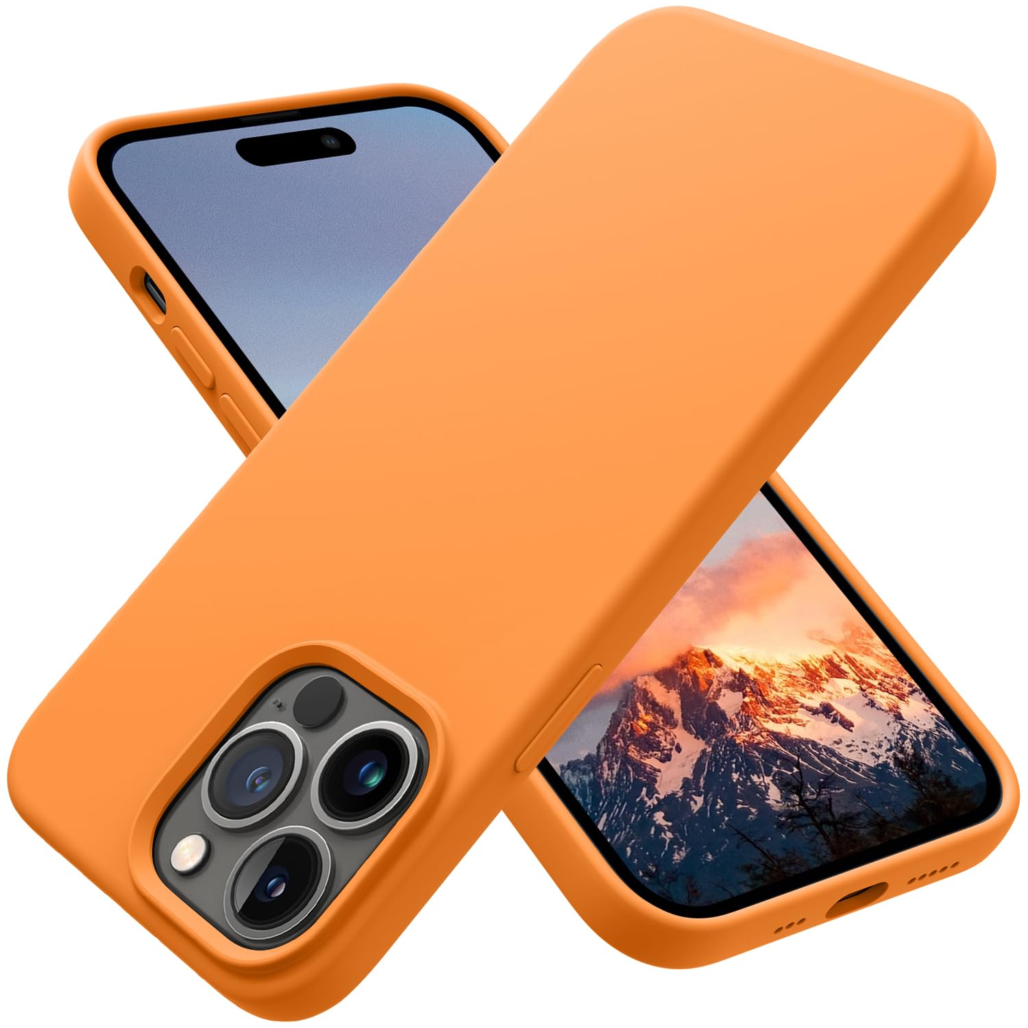 Otofly Designed For Iphone 14 Pro Case, Silicone Shockproof Slim Thin Phone Case For Iphone 14 Pro 6.1 Inch (Orange)