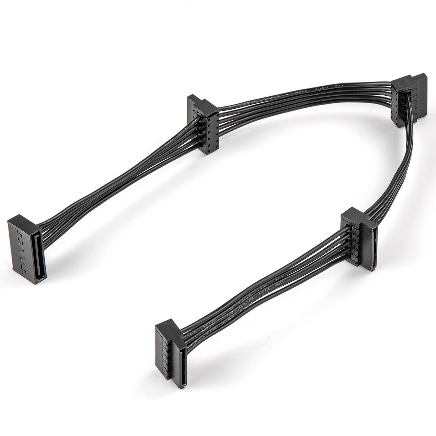 Joyjom Sata Power Splitter Cable: 15 Pin Sata To 4 Sata 4X Serial Ata Power Adapter Splitter Cable For Hdd Ssd Optical Drives Sa